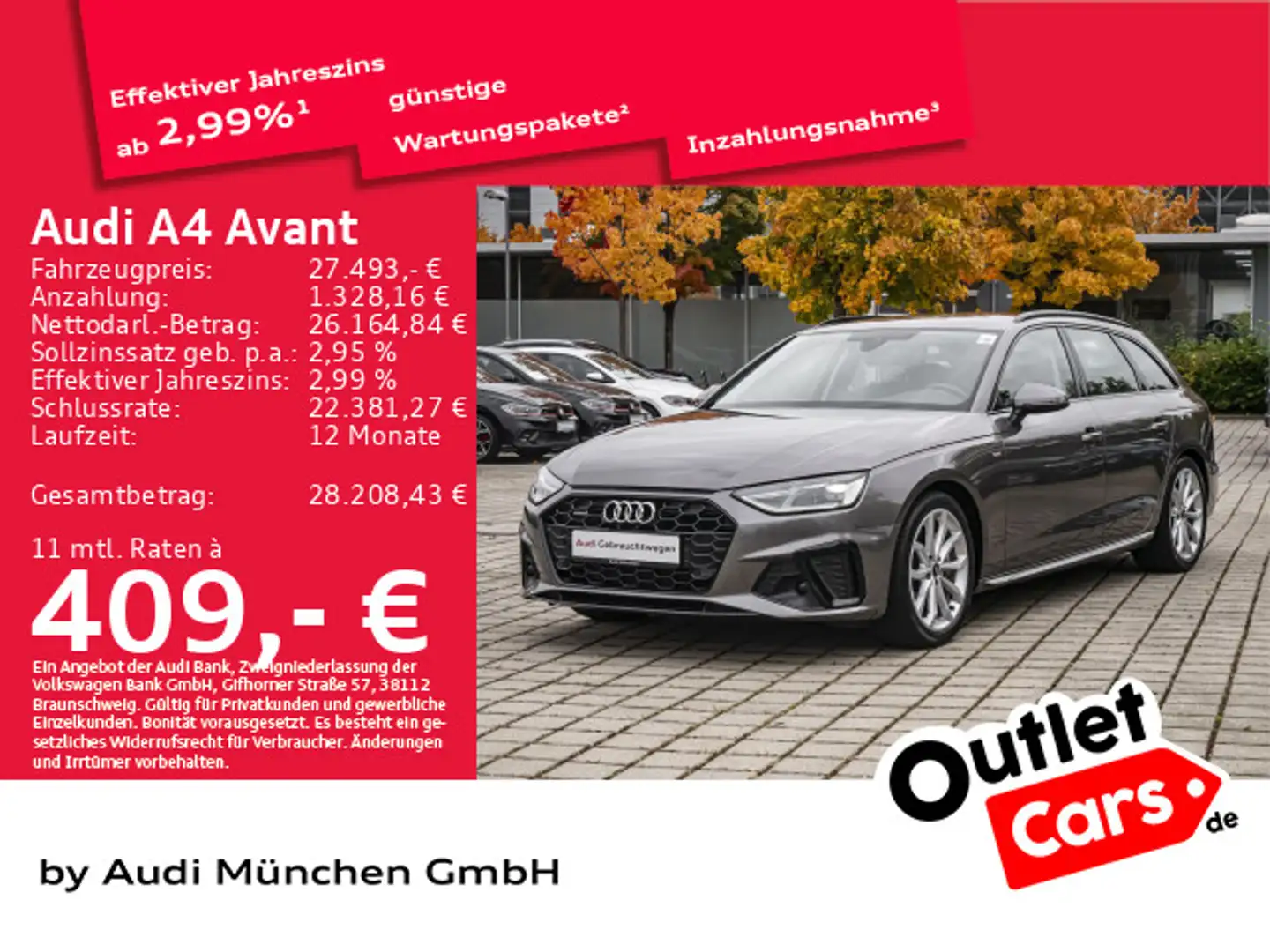 Audi A4 40 TDI qu. S line StdHzg/AHK/Navi Gris - 1