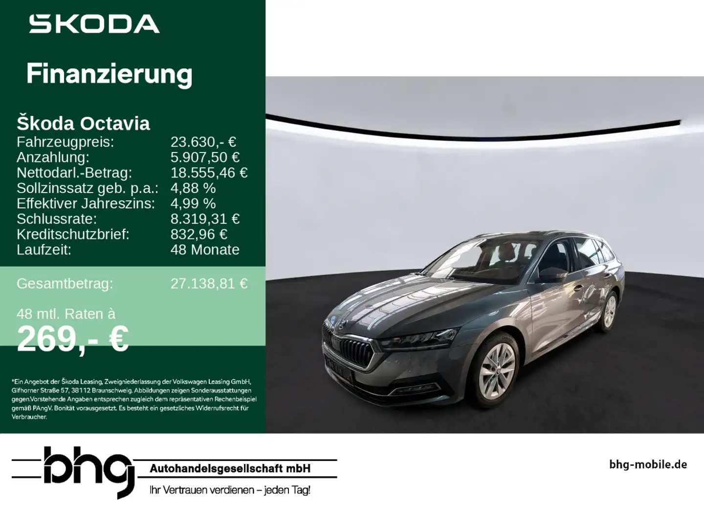 Skoda Octavia Combi 2.0 TDI DSG Style - LED-Scheinwerf Grau - 1