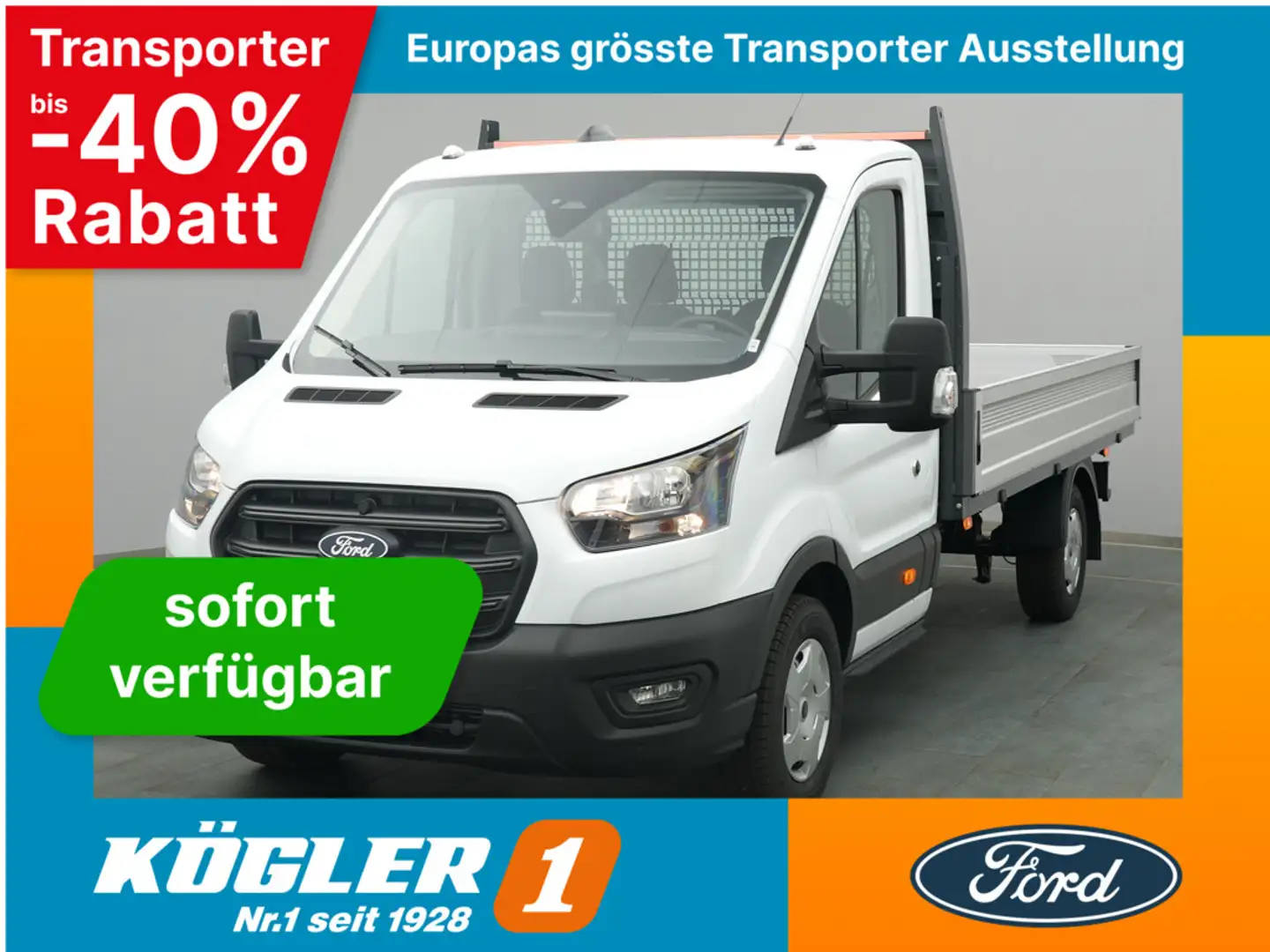 Ford Transit Pritsche EK 350 L3 Trend 165PS HA Blanc - 1