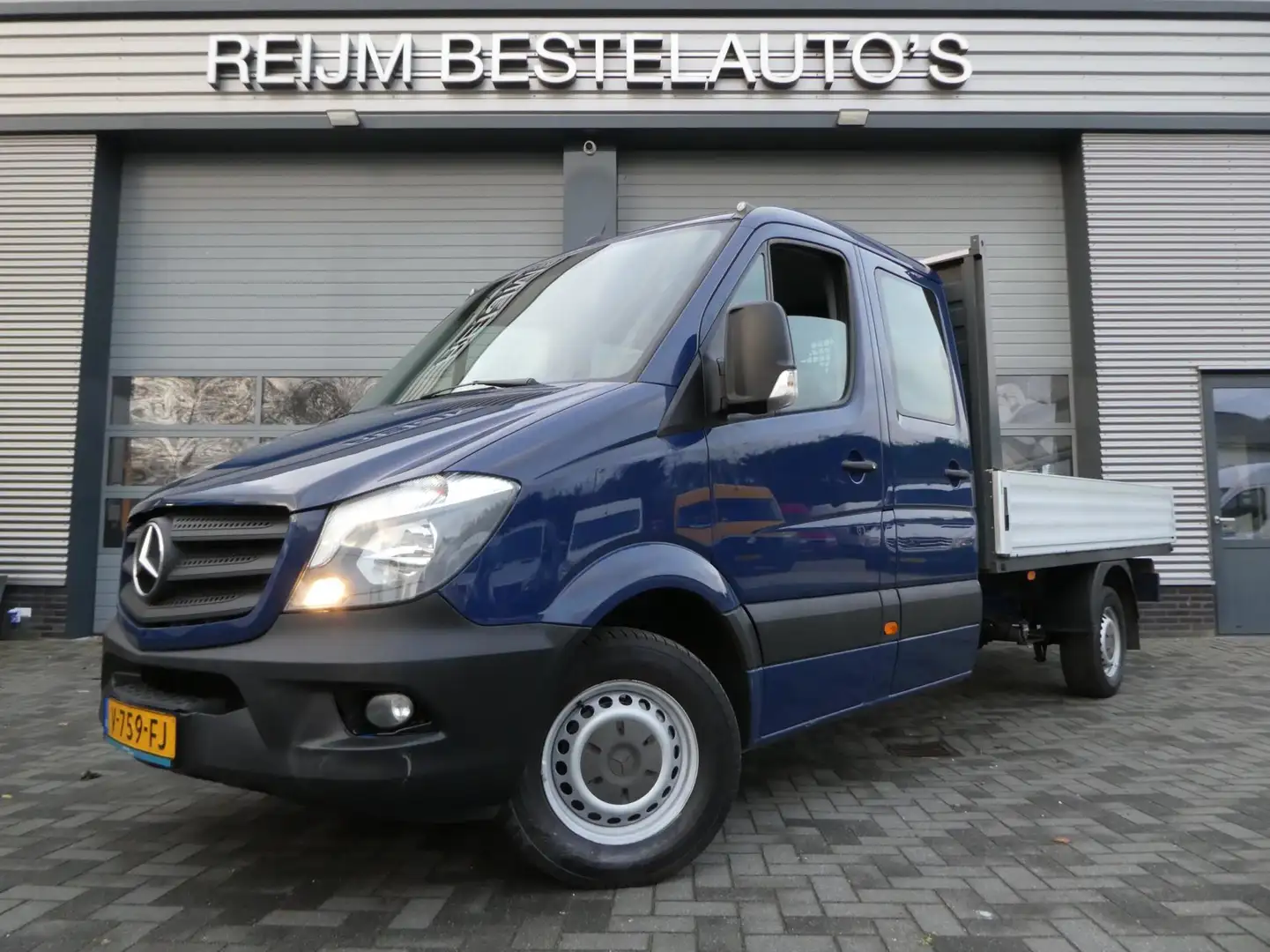 Mercedes-Benz Sprinter 313 CDI 432 wb open laadbak dc pick-up airco Blue - 1