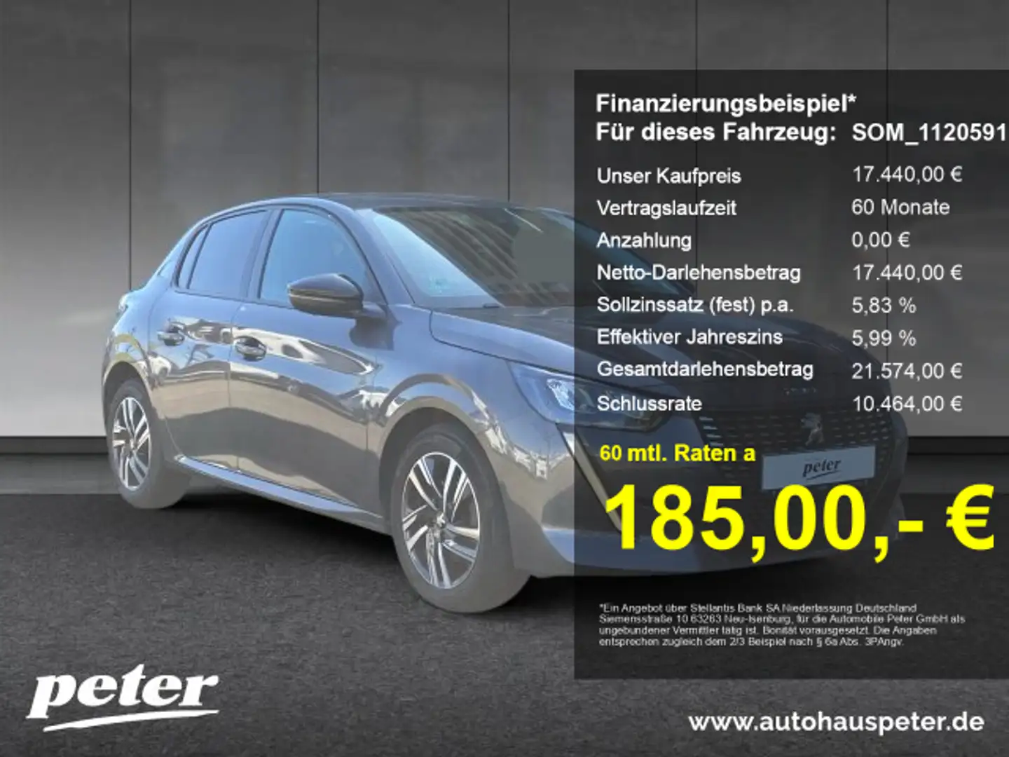 Peugeot 208 208 Allure Pack 100 +SHZ+Navi+Kamera+LED+Mirror+ Grijs - 1