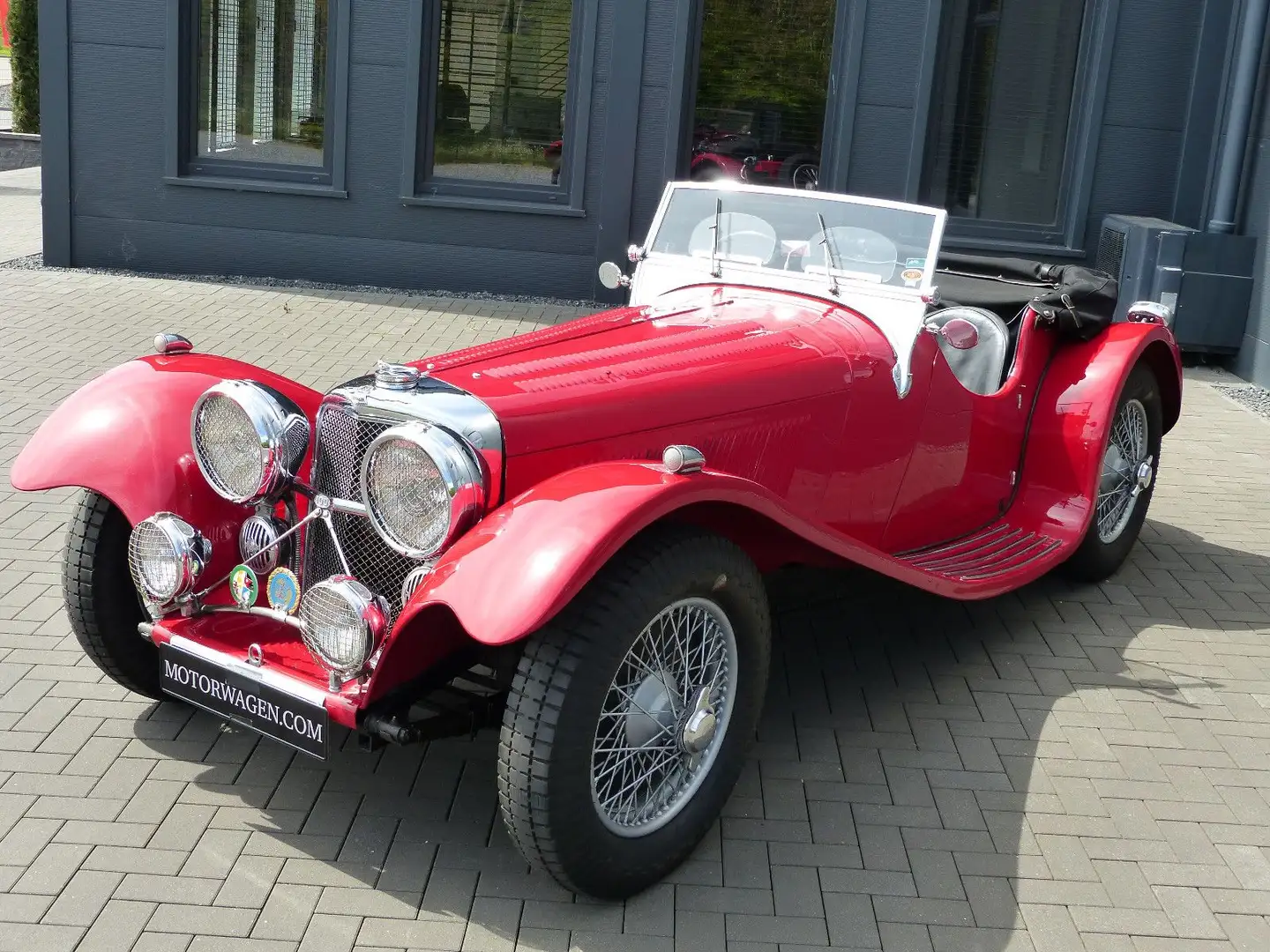 Jaguar SS 100 3,5 Litre Roadster Rouge - 2