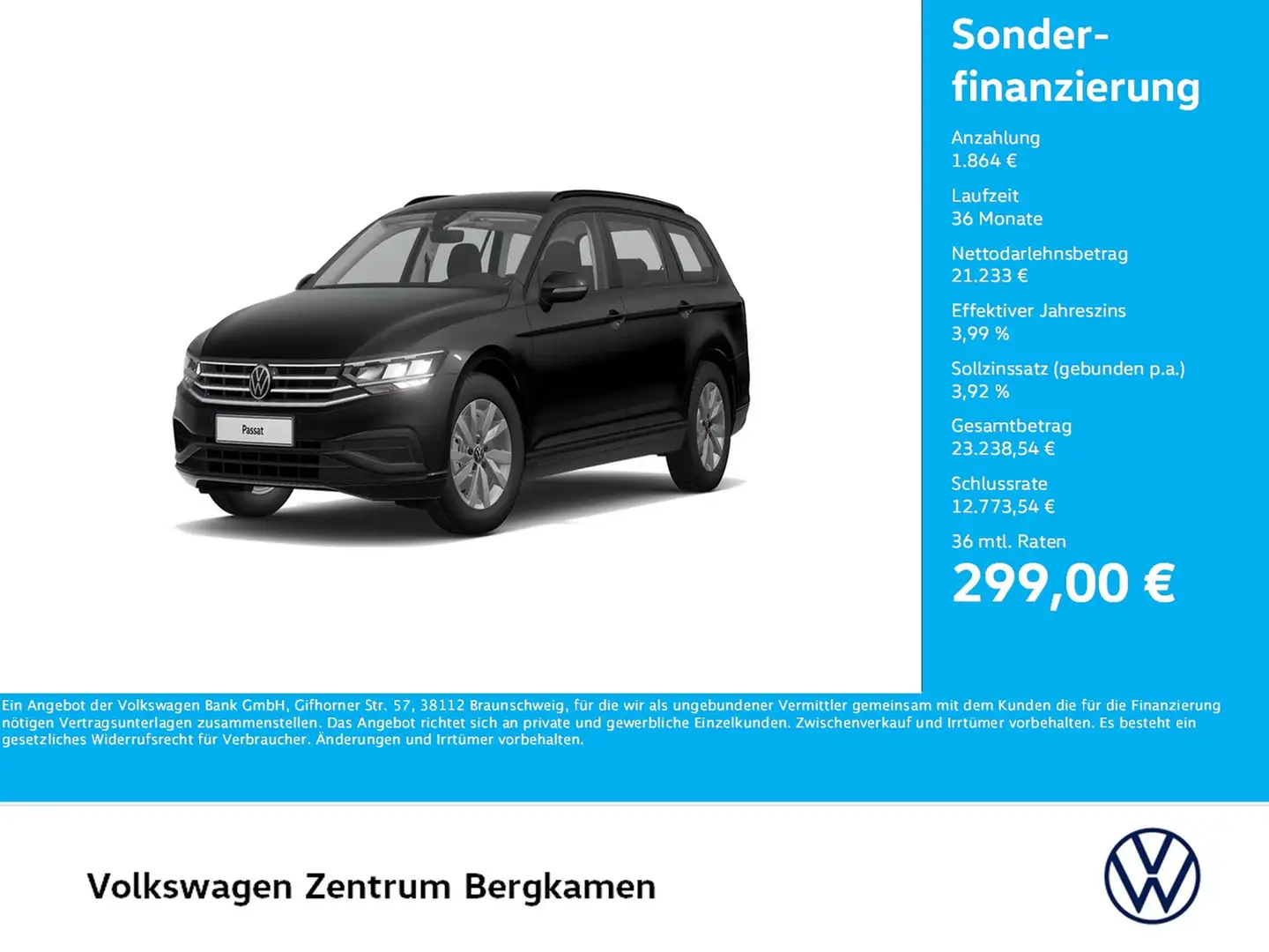 Volkswagen Passat Variant 2.0 CAM ACC NAVI ALU SITZHEIZ LED Zwart - 1