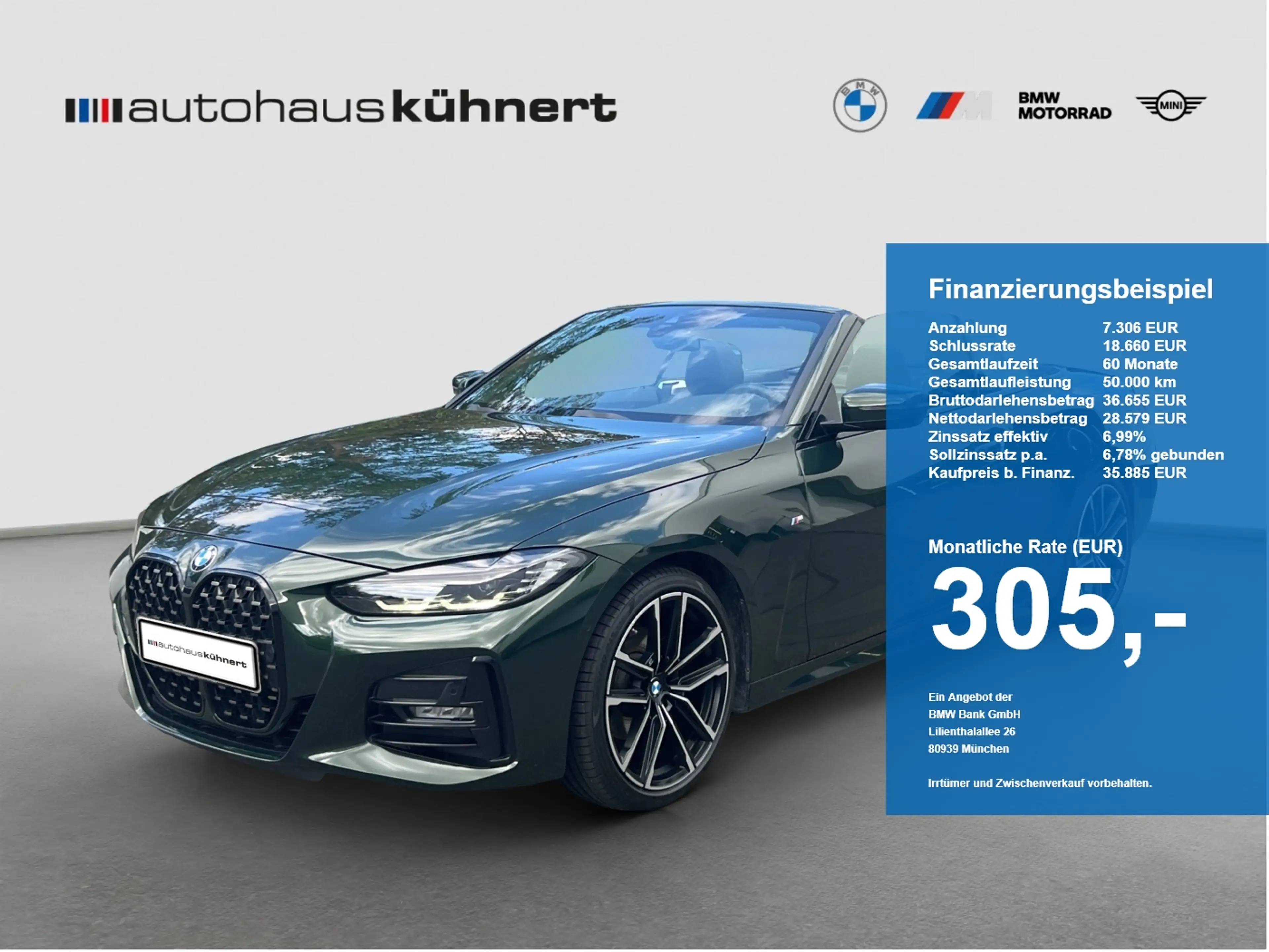 BMW 420 i Cabrio ///M-Sport DrvAss StHzg HiFi Navi RFK