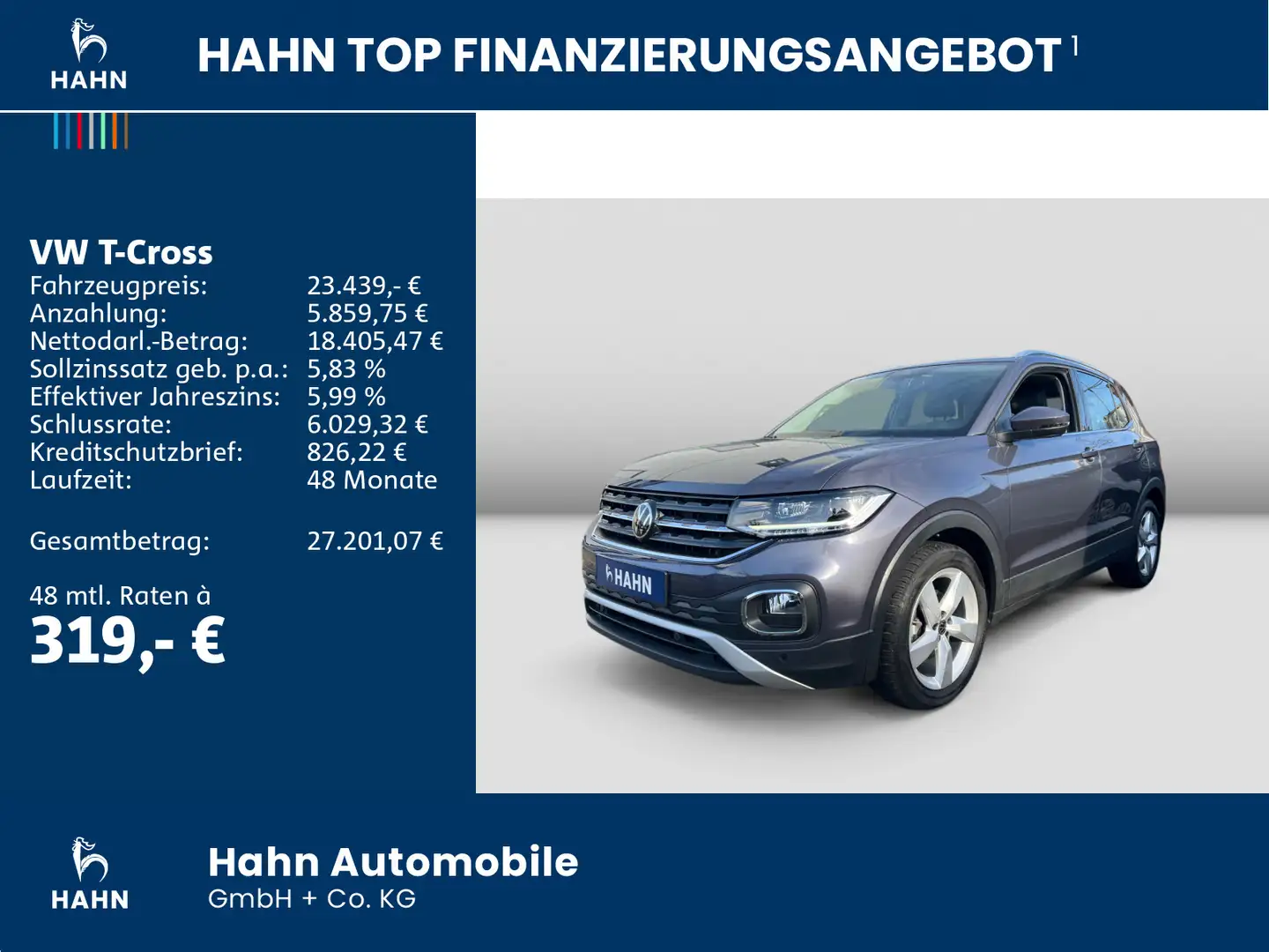 Volkswagen T-Cross 1.5TSI Style DSGNavi PDC Climatr Sitzh Grau - 2