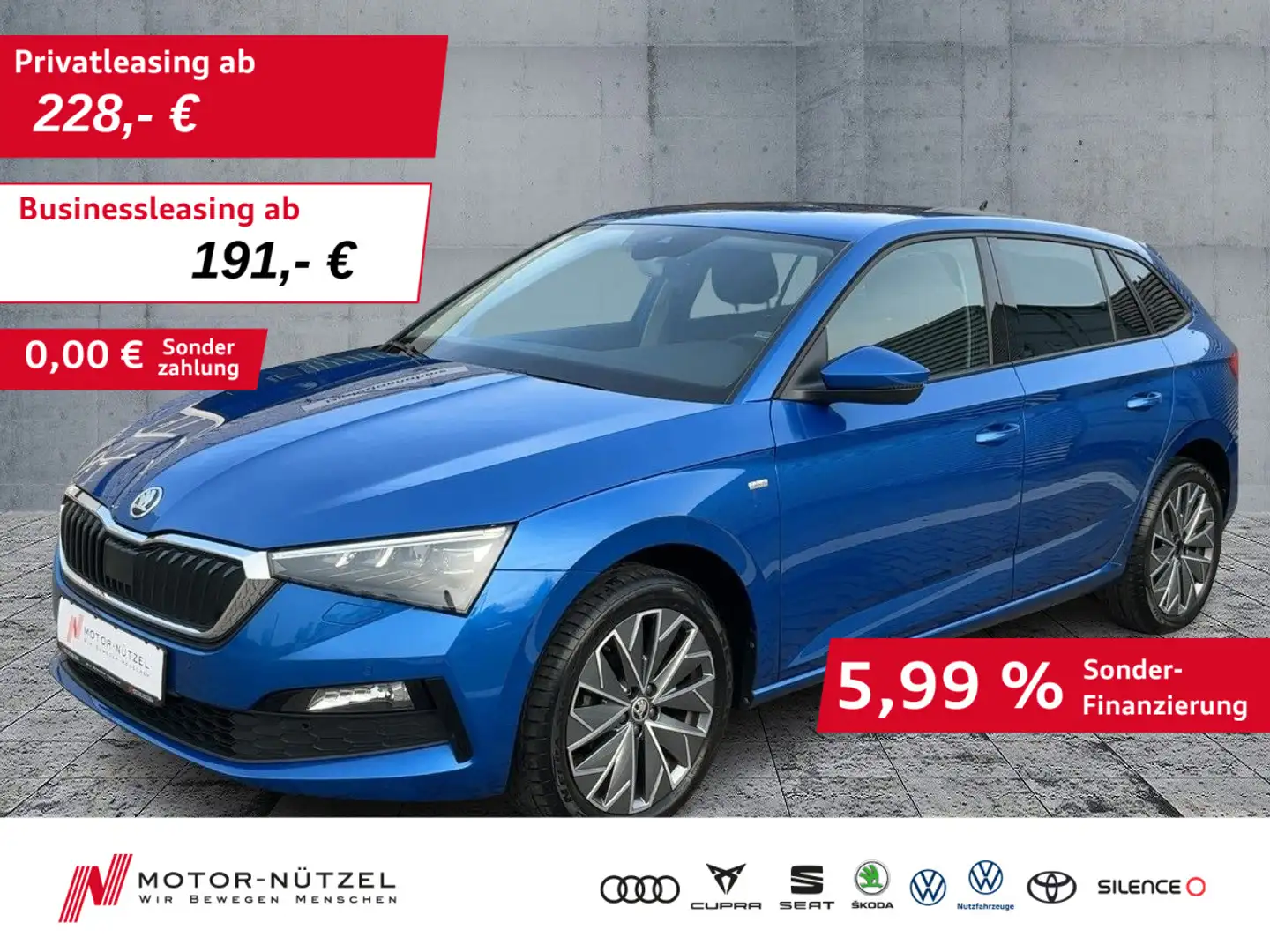 Skoda Scala 1.0 TSI TOUR LED+APP+GRA+SHZ+PDC+RFK+NSW Blau - 1