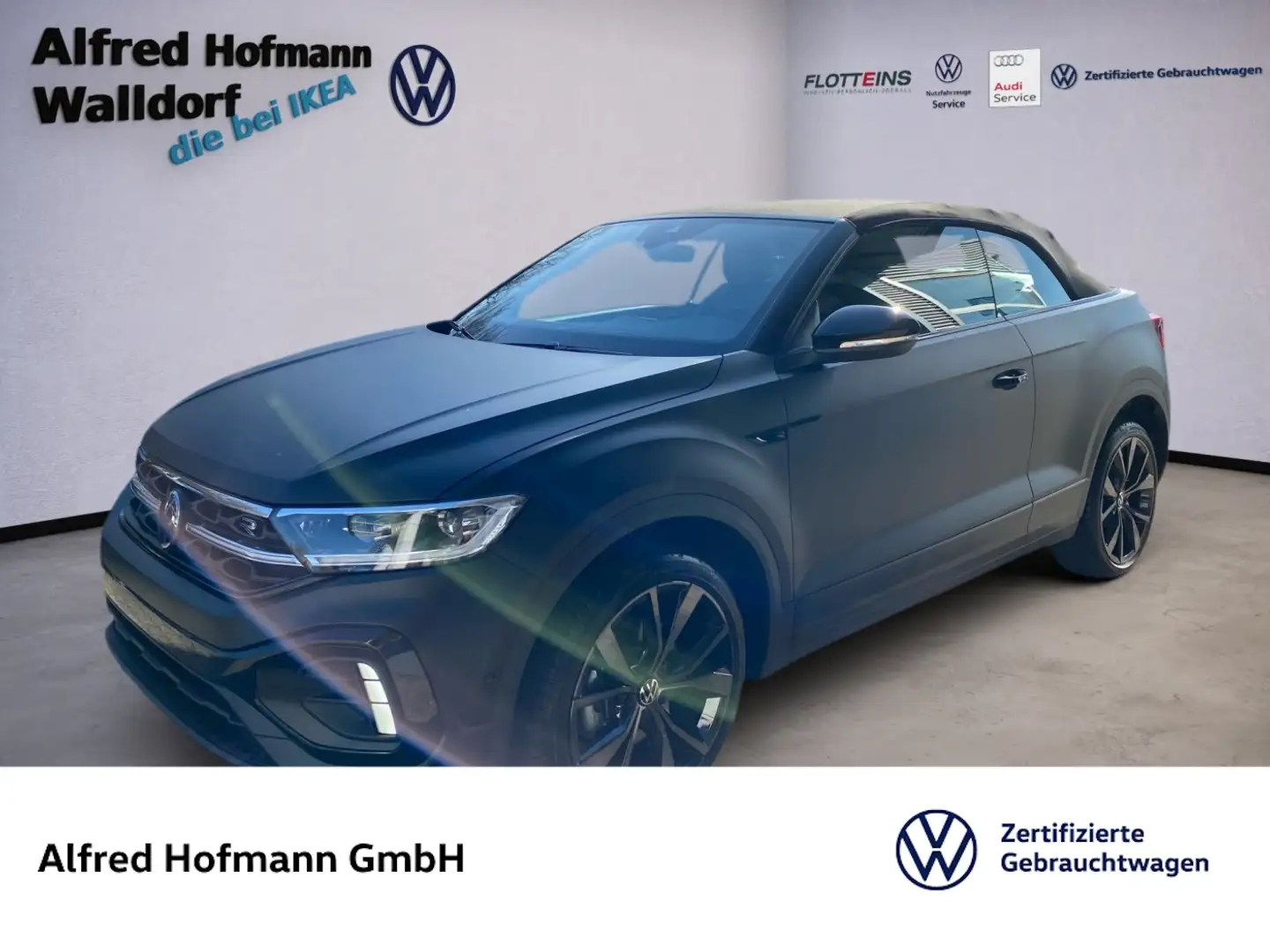 Volkswagen T-Roc Cabriolet 1.5 TSI DSG R-line STHZ AHK KEYLESS LED Zwart - 1