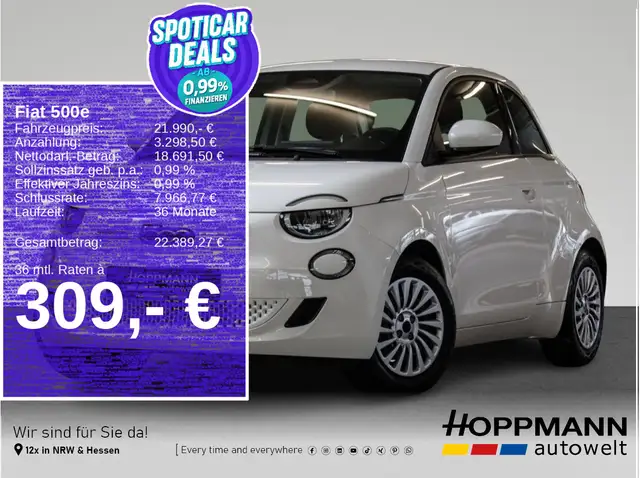 2023 Fiat 500e in White for sale