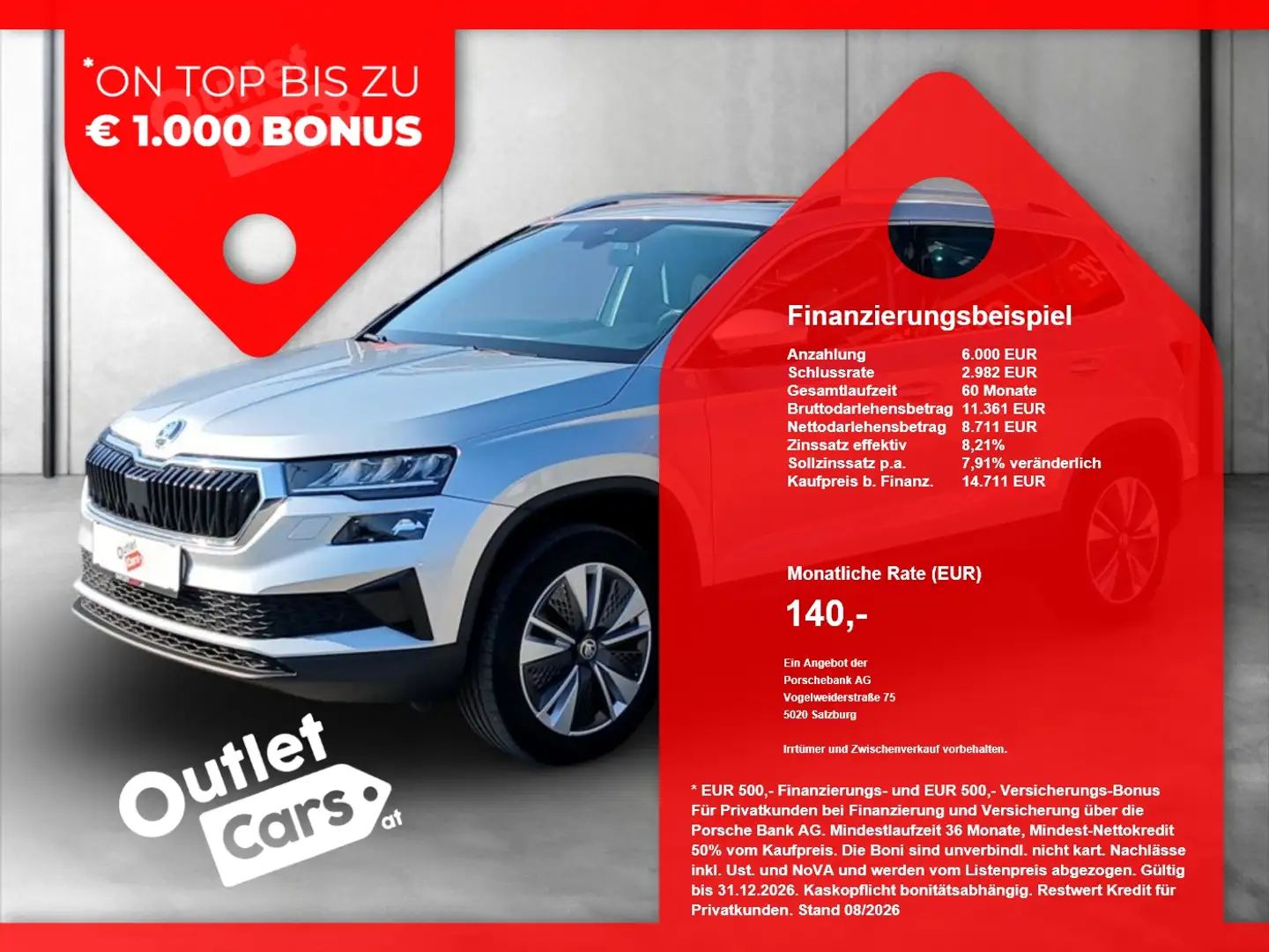 Skoda Karoq 2.0TDI Style DSG CARPLAY+AHK+LED+NAVI+SKY Silber - 1