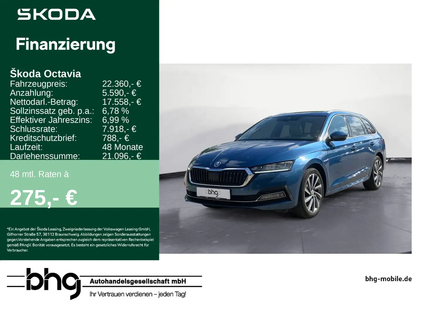 Skoda Octavia Combi 1.5 TSI Style Blauw - 1