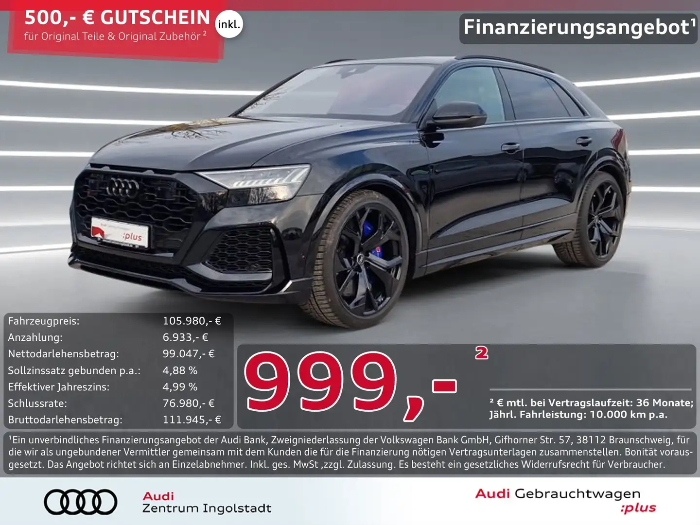 Audi RS Q8 HD-MATRIX Keramik Pano 305km/h RS-AGA 23" Schwarz - 1