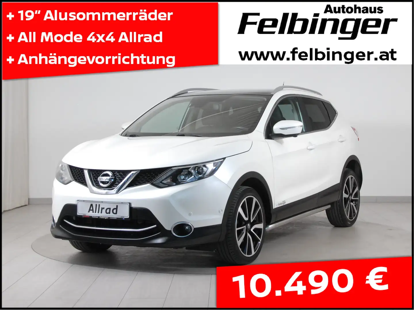 Nissan Qashqai Tekna 1.6 dCi 4x4 *Navi, Sitzh, LED-Scheinw.* Weiß - 1