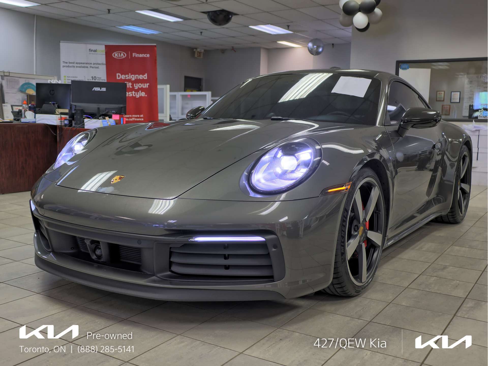 Gray 2022 Porsche 911 Coupe All-Wheel Drive Automatic