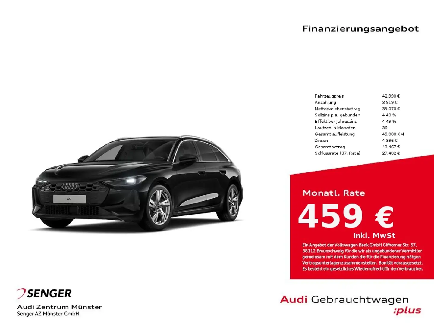 Audi A5 Avant 2.0 TFSI S tronic MMI LED AHK Schwarz - 1