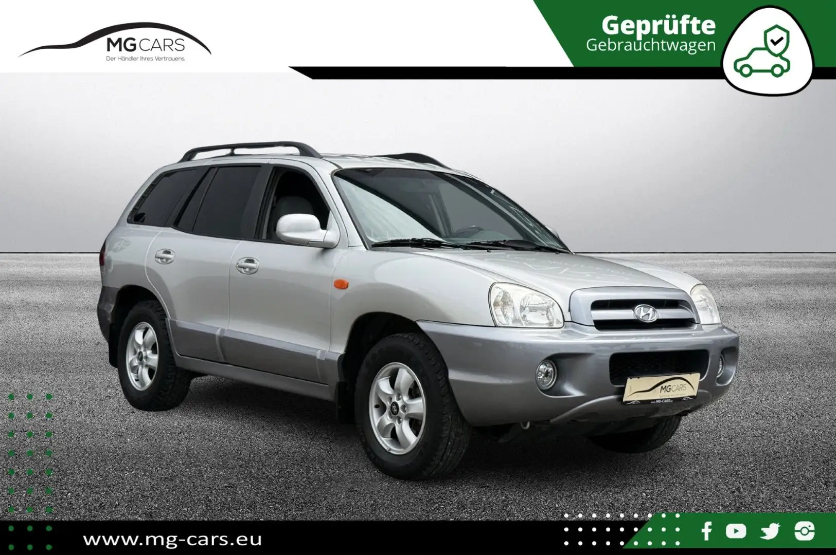 Hyundai SANTA FE 2.7 GLS~Automatik~Klima~AHK~97TKM~1.HD! Argent - 1
