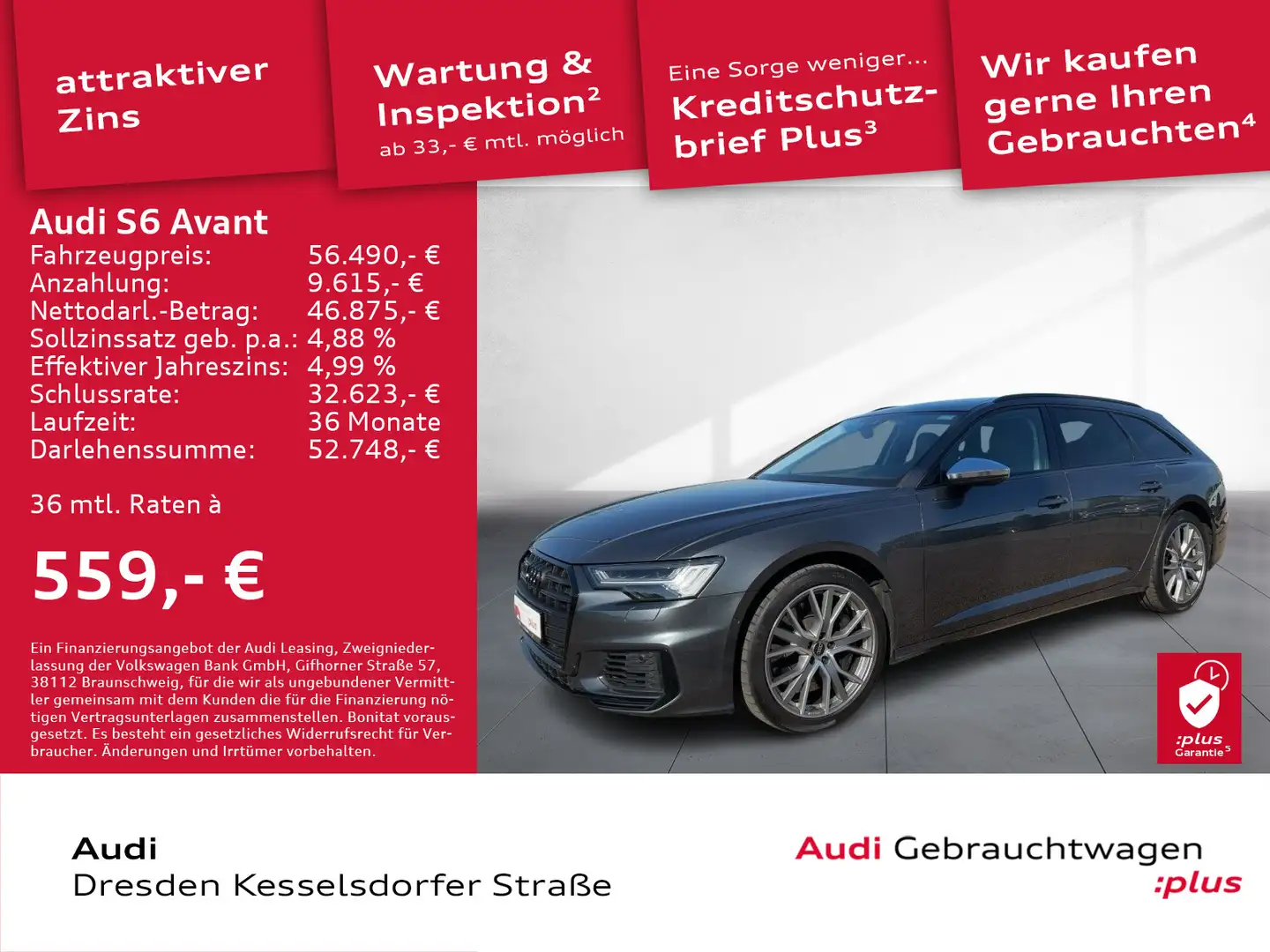 Audi S6 3.0 TDI Q. Pano AHZV Kamera DAB Grau - 1