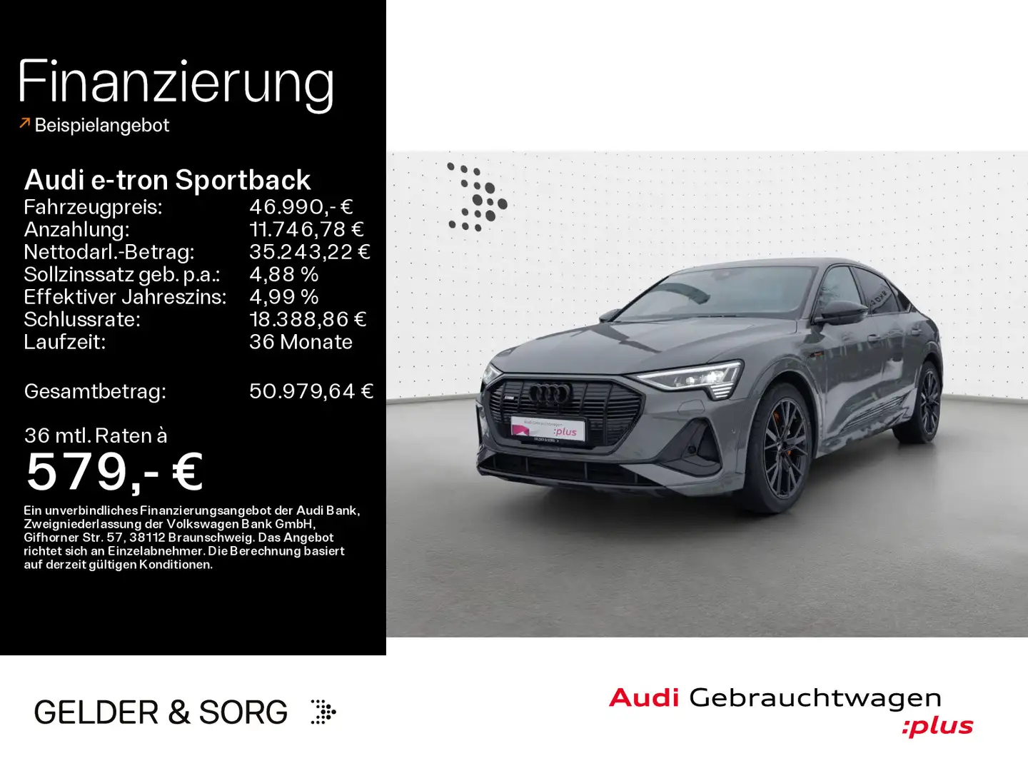 Audi e-tron 55 S line 21Z*Nacht*B&O*AHK*AIR Grau - 1