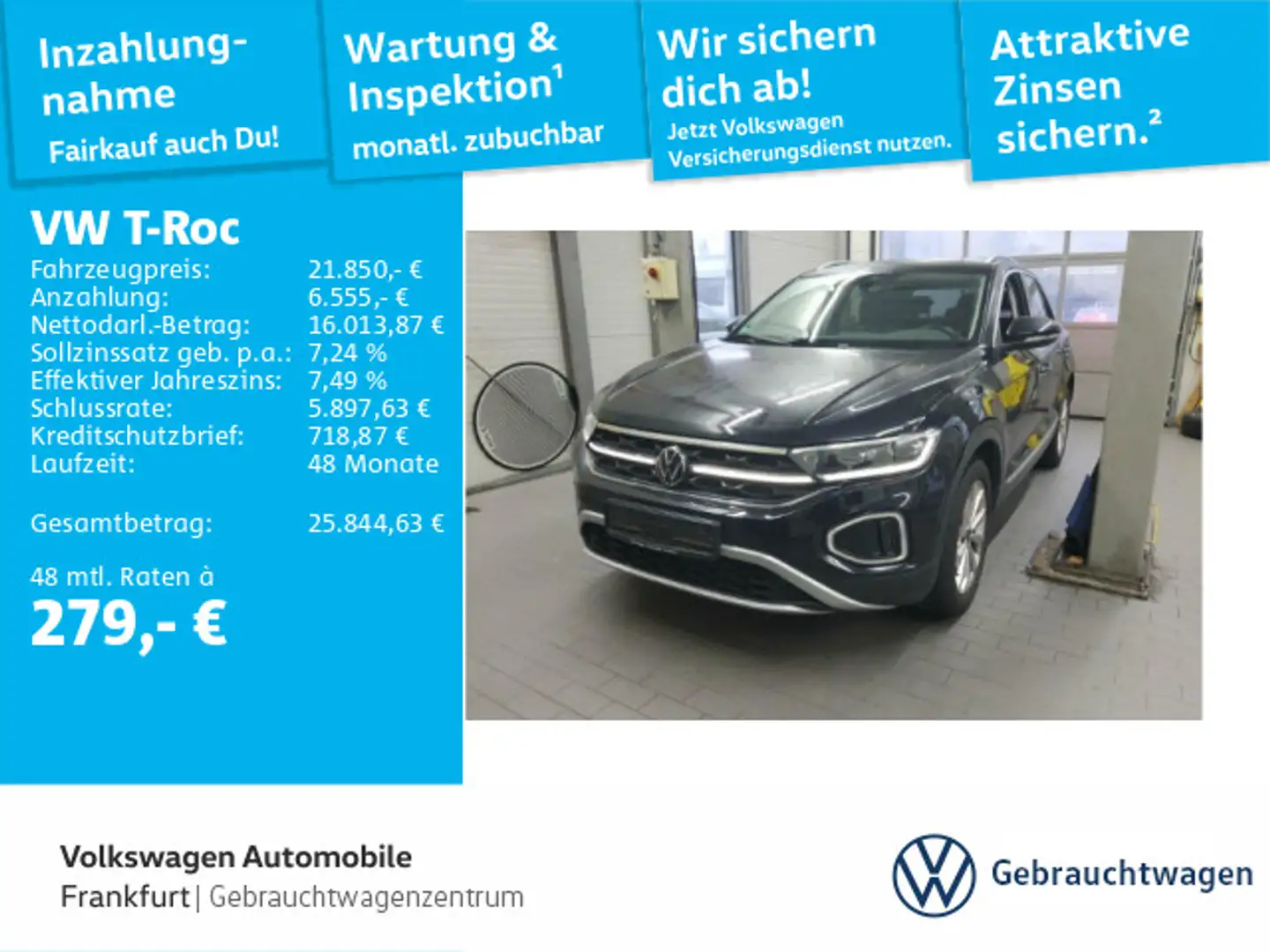 Volkswagen T-Roc 1.5 TSI DSG Style Navi IQ.Light DAB+ Front Schwarz - 1