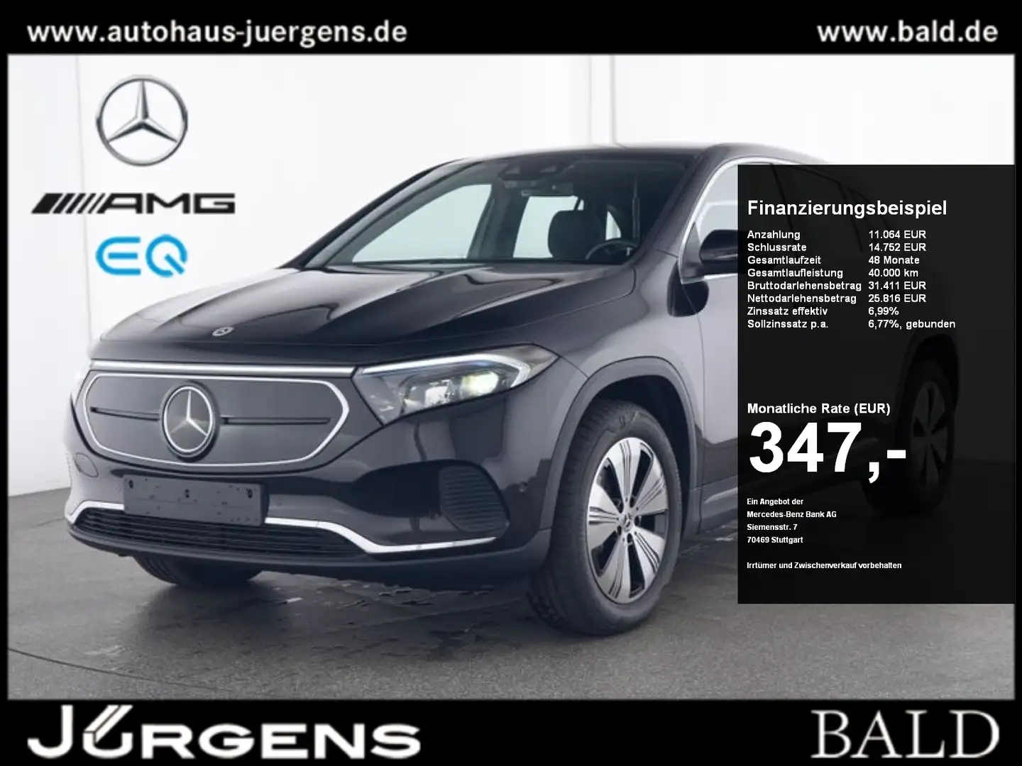 Mercedes-Benz EQA 250 + Progressive/Memo/SHZ/Navi/Kamera//18" Schwarz - 1