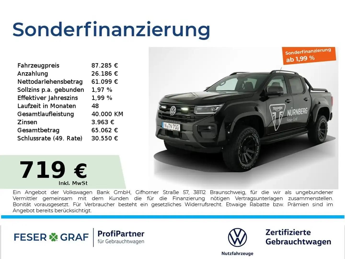 Volkswagen Amarok 3.0 TDI PanAmericana 4x4 Triumph-Edition Negru - 1