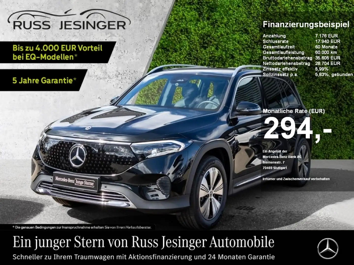 Mercedes-Benz EQB 300 4M Progressive *LED*Cam*TotW*Navi*MBUX* Noir - 1