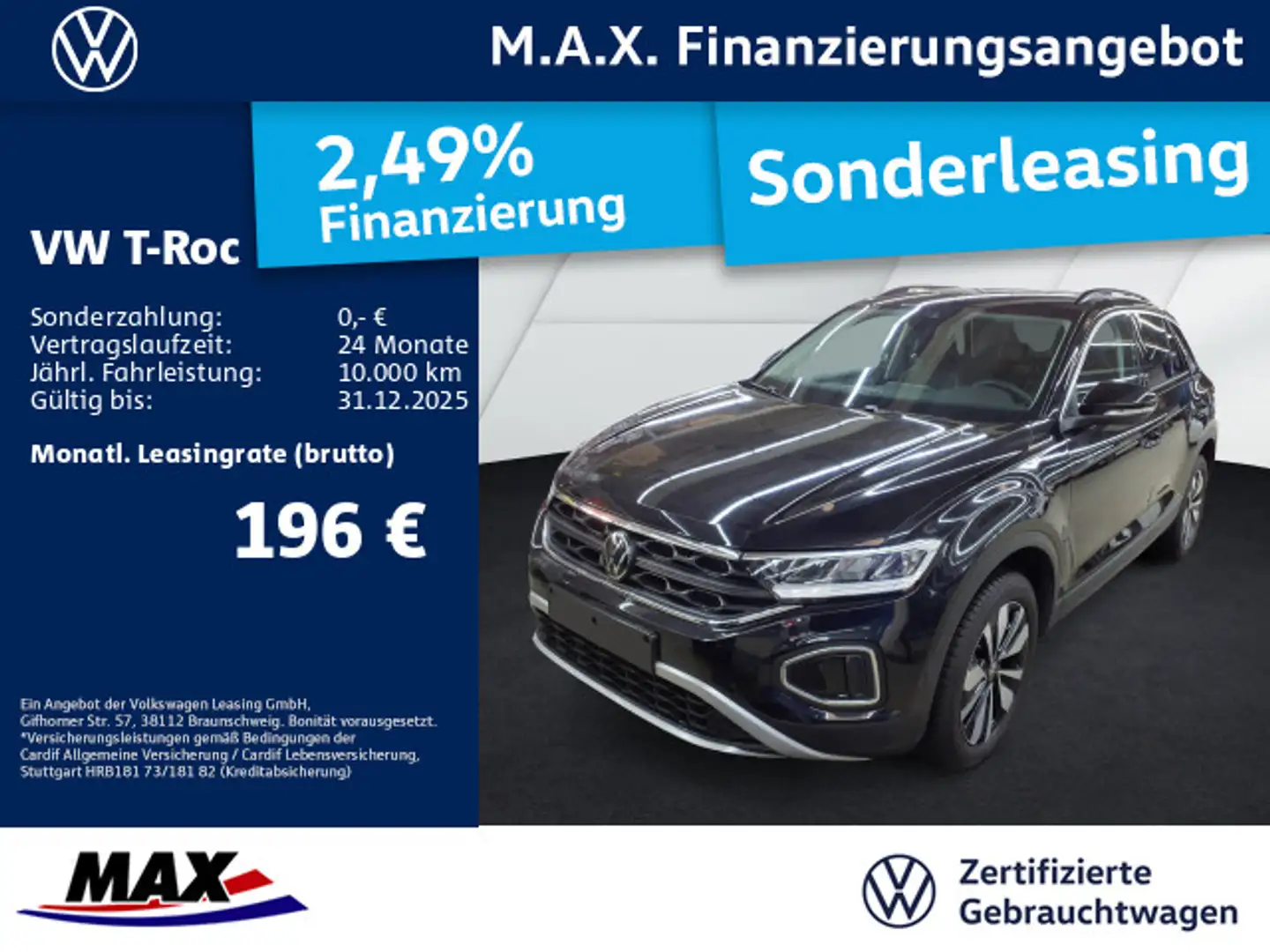 Volkswagen T-Roc 1.0 TSI GOAL LED+NAVI+PDC+ACC+LANE ASSIST Negro - 1