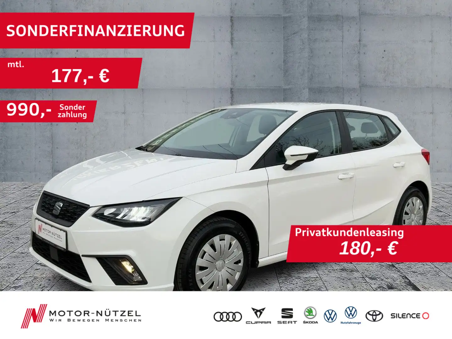 SEAT Ibiza 1.0 REFERENCE LED+SHZ+PDC+DAB+MFL+NSW+BT Weiß - 1