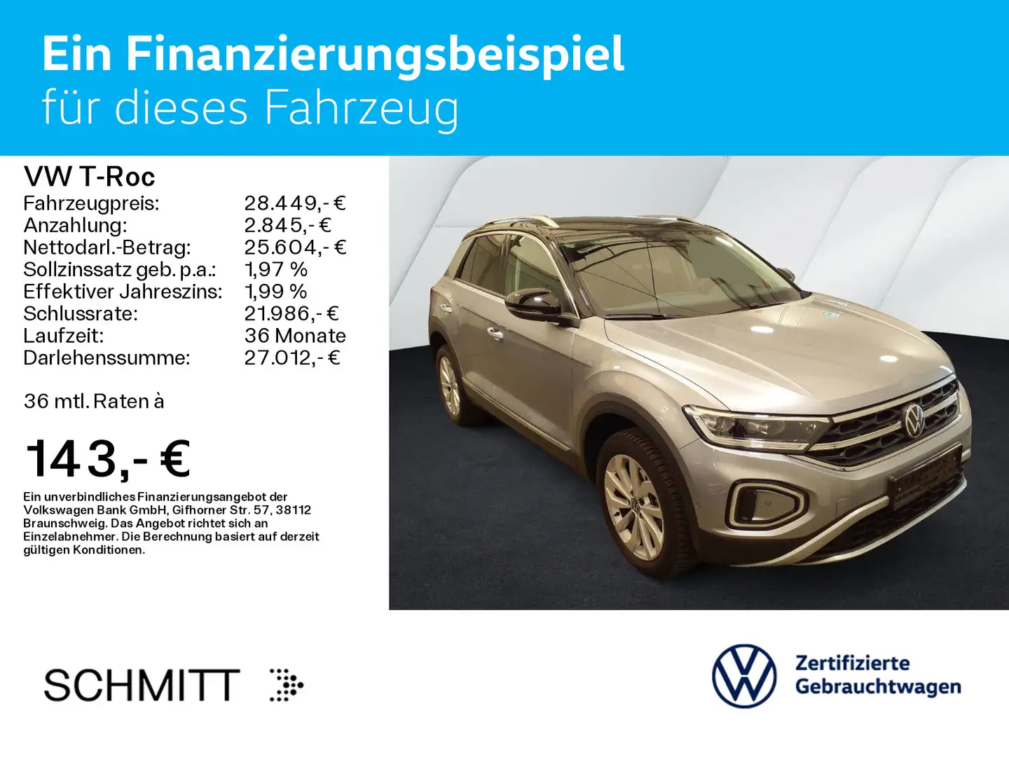 Volkswagen T-Roc T-ROC 1.5 TSI DSG STYLE*LED*AHK*NAVI*KLIMA*PDC*S Argent - 2