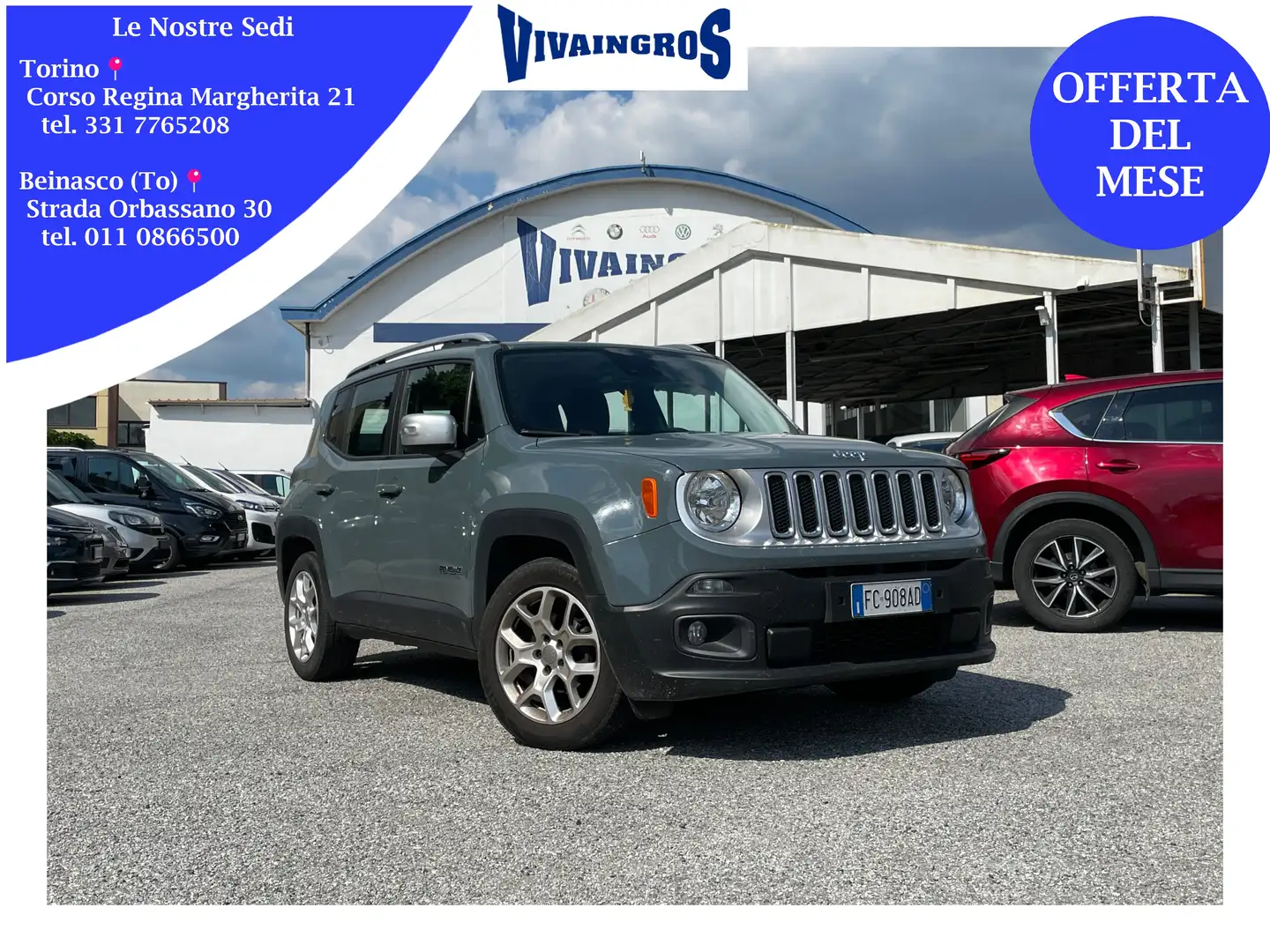 Jeep Renegade 1.6 Mjt Limited 120CV EU6 Grigio - 1
