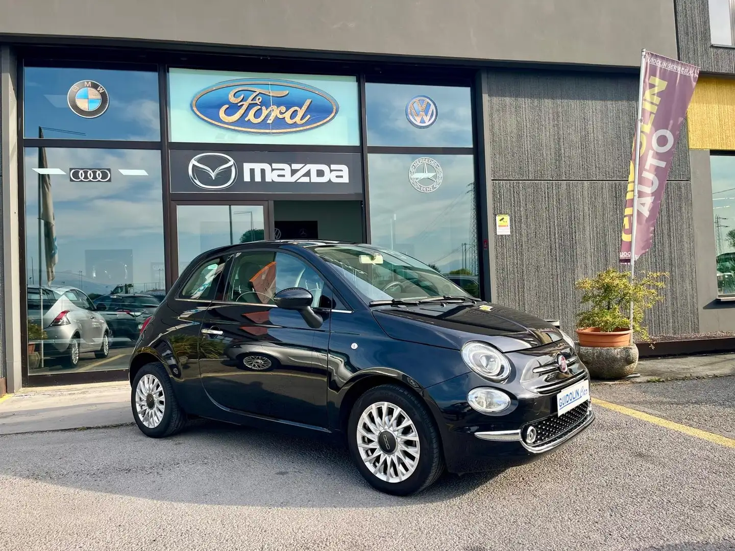Fiat 500 1.2 Lounge 70CV NEOPATENTATI TETTO PANORAM Nero - 1