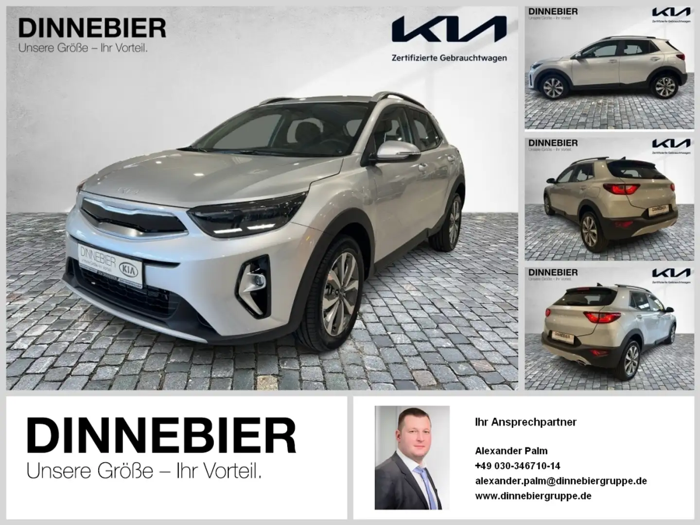 Kia Stonic 1.0T 100 DCT VISION LED FLA KlimaA Navi Silber - 1