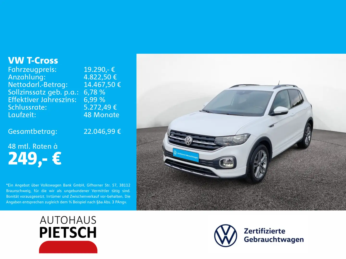 Volkswagen T-Cross 1.0 TSI LIFE DSG Weiß - 1