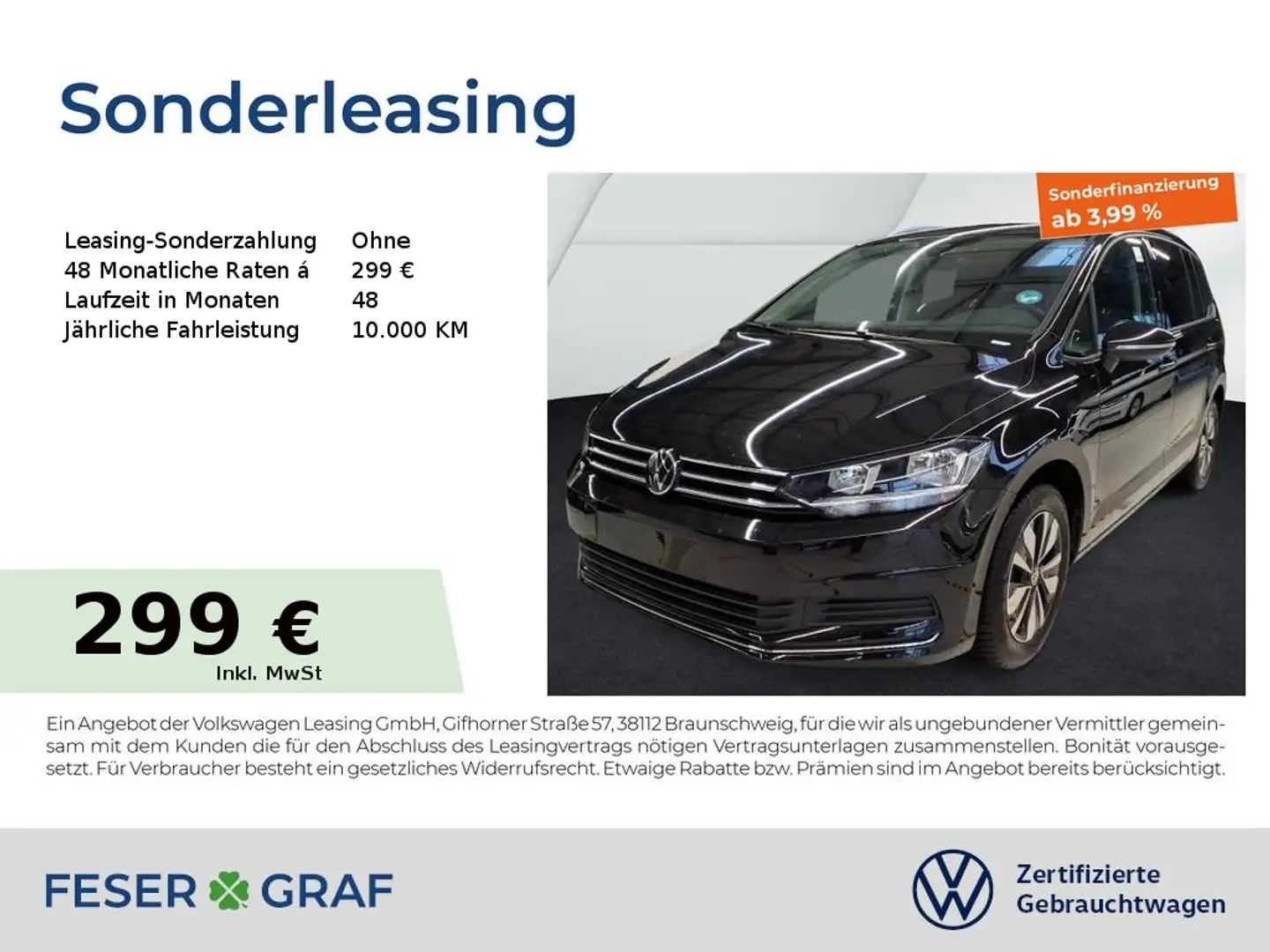 Volkswagen Touran Goal 1.5 TSI Navi Kamera SiHz 7-Sitzer Nero - 1