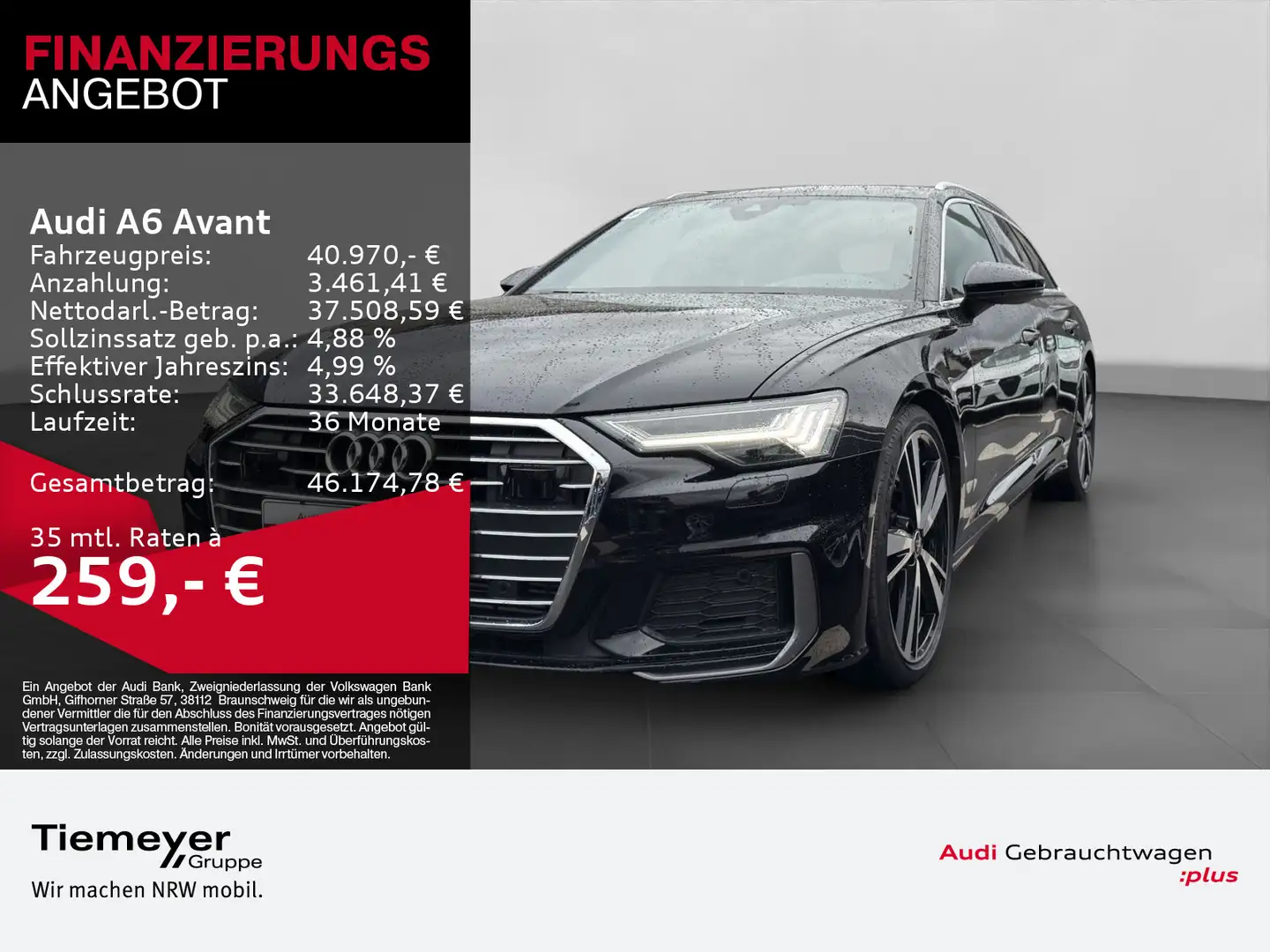 Audi A6 45 TFSI 2x S LINE LM21 STANDHZ AHK HD-M Schwarz - 1