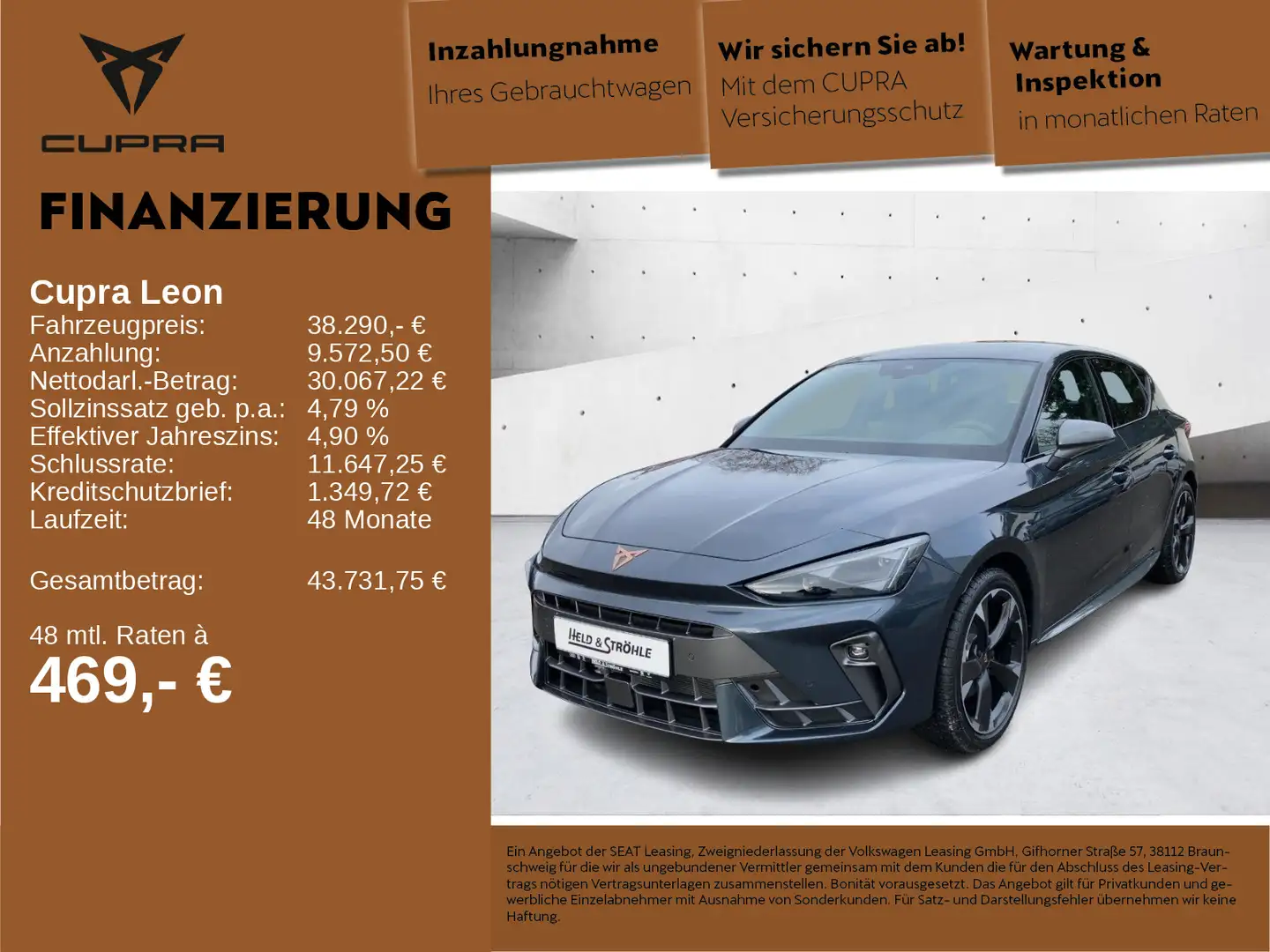 CUPRA Leon 1.5 eTSI 110 kW (150 PS) SHZ R-KAM Gris - 1