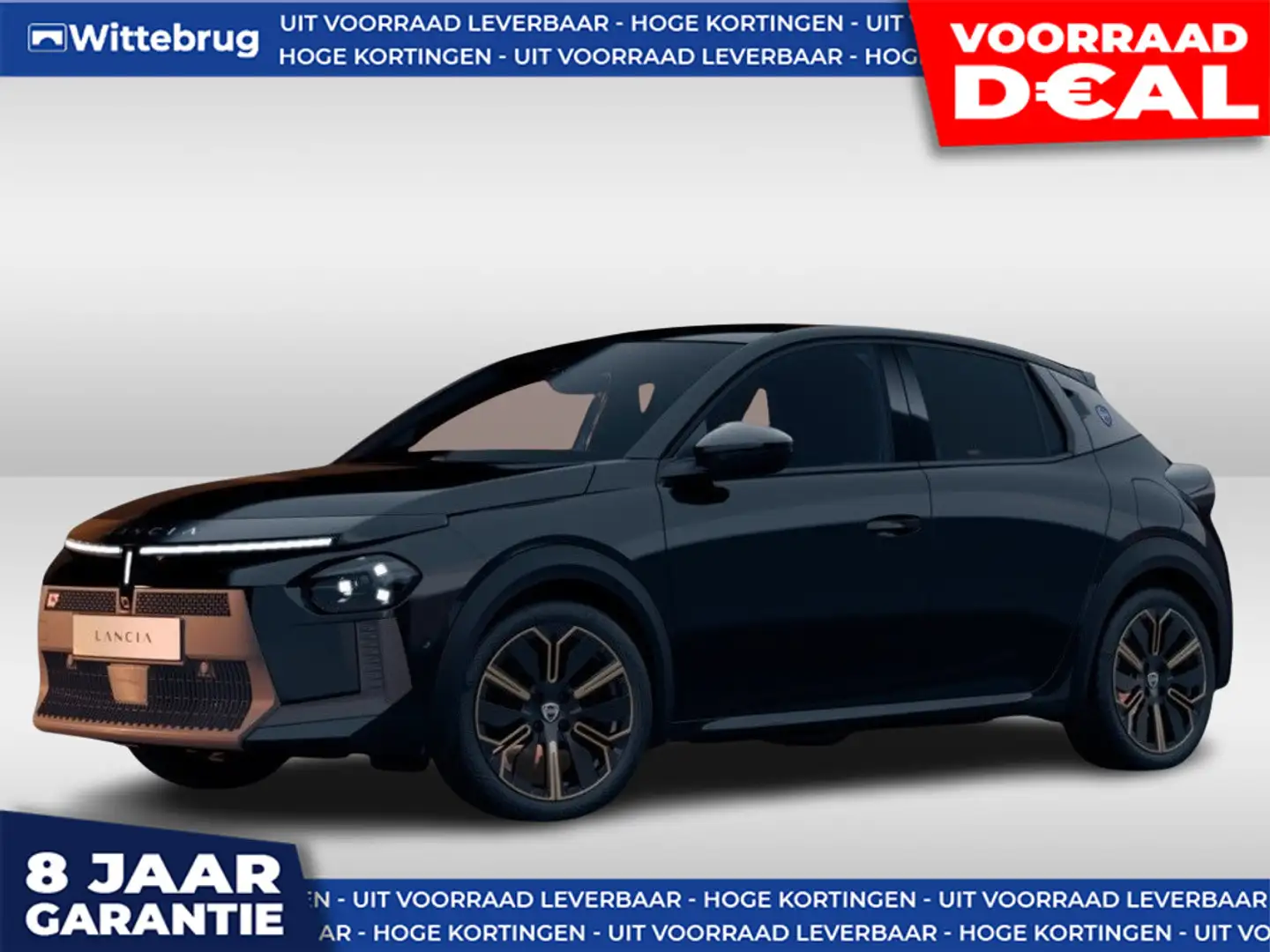 Lancia Ypsilon 1.2 T Hybrid 110pk eDCT Ypsilon HF Line DIRECT RIJ Zwart - 1