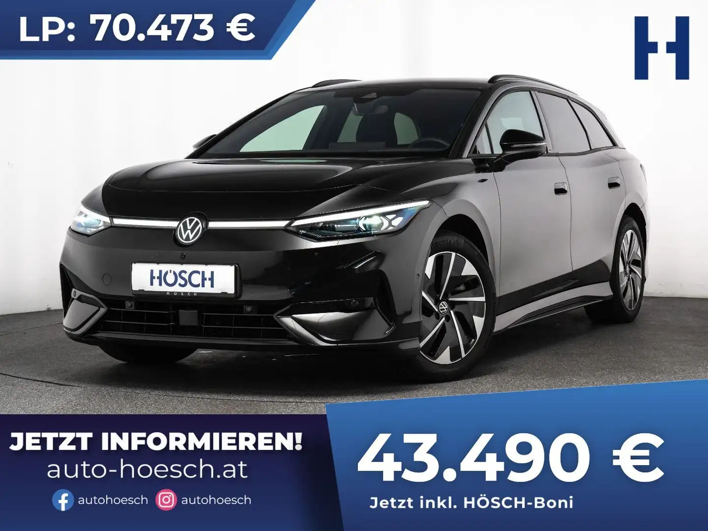 Volkswagen ID.7 Tourer Pro 82 kWh AHK MATRIX WÄRME 360° ASSISTENZ Schwarz - 1