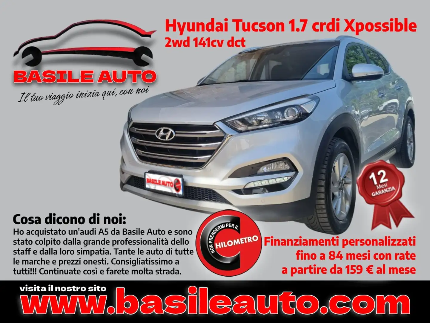 Hyundai TUCSON Tucson II 2015 1.7 crdi Xpossible 2wd 141cv dct Argento - 1