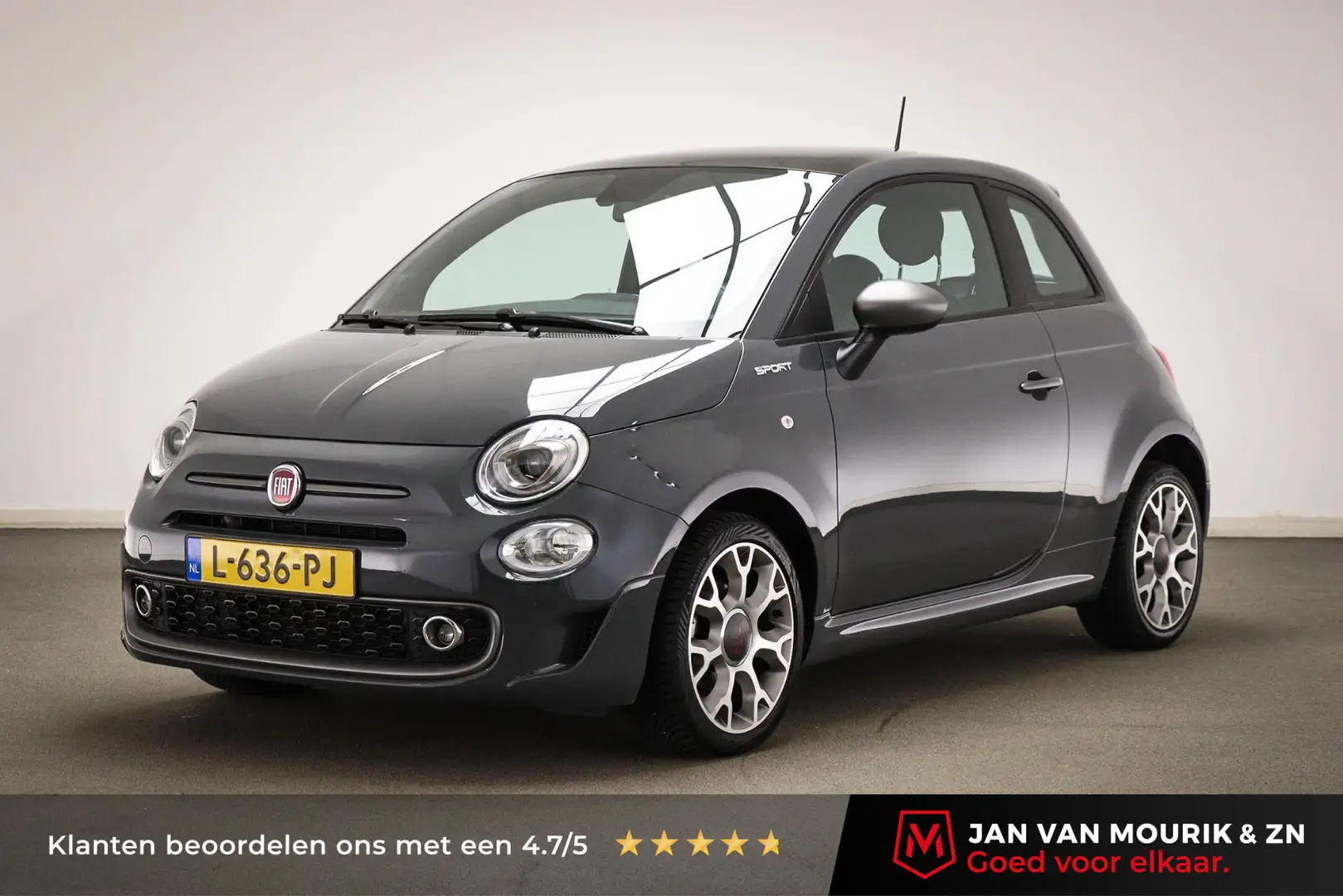 Fiat 500 1.0 Hybrid Sport | PANORAMADAK | NAVIGATIE | DAB | Gris - 1