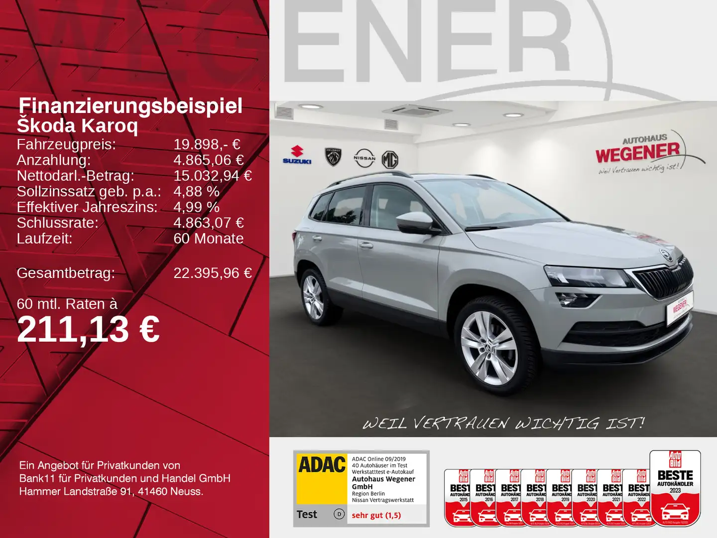 Skoda Karoq KAROQ TSI 1.5 DSG Style Grau - 2
