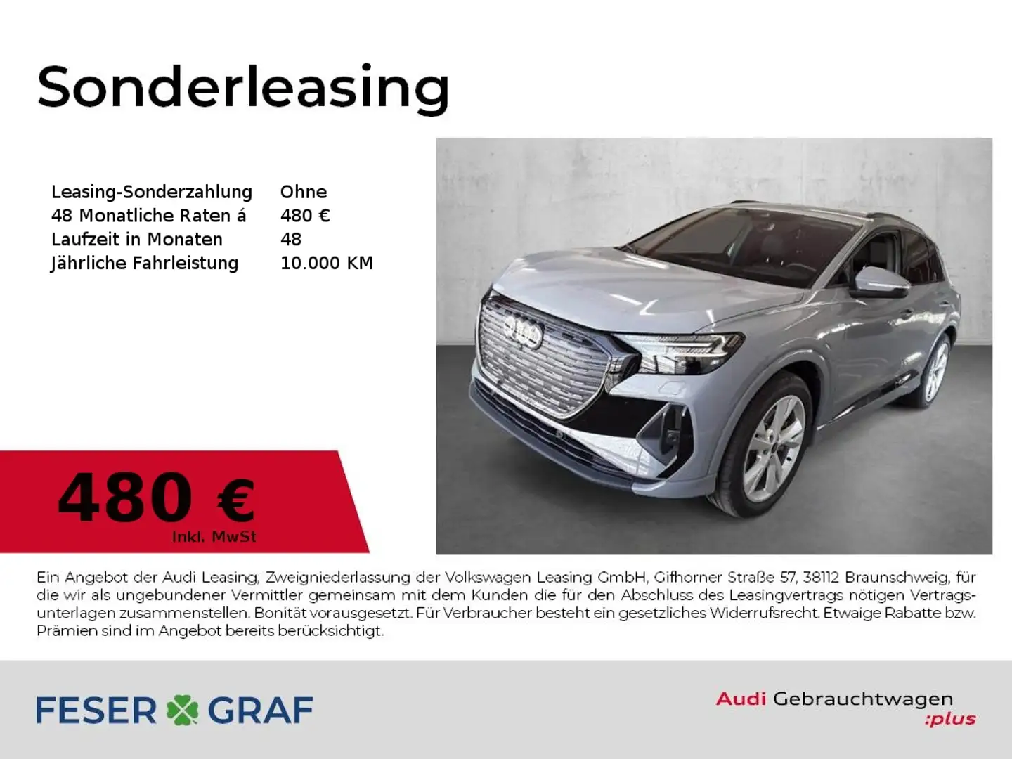 Audi Q4 e-tron 45 quattro Navi+/ACC/Matrix/Kamera/HUD/WP Grau - 1