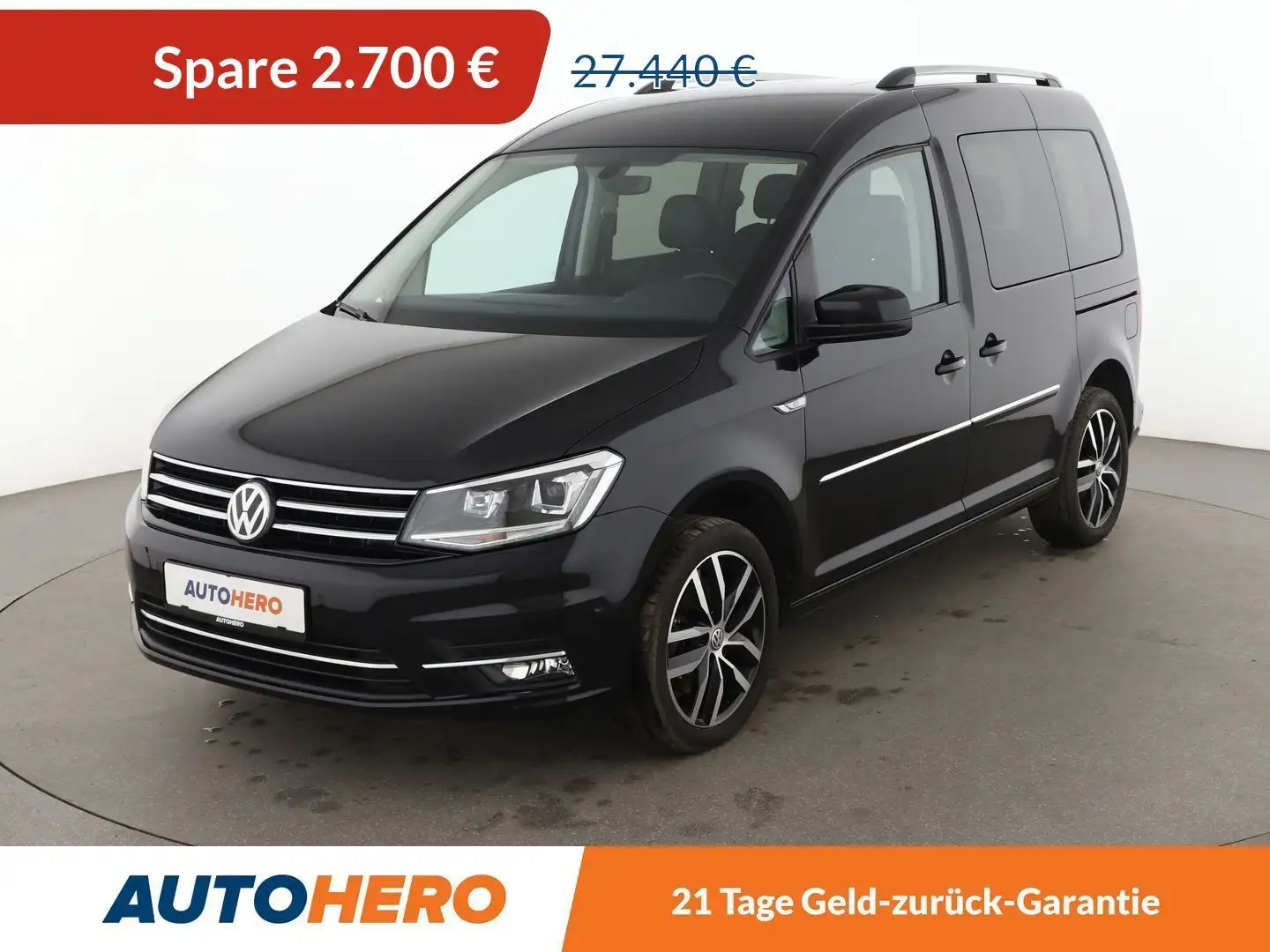 Volkswagen Caddy 1.4 TSI Highline BM Aut.*NAVI*BI-XENON*CAM*ACC*PDC Schwarz - 1