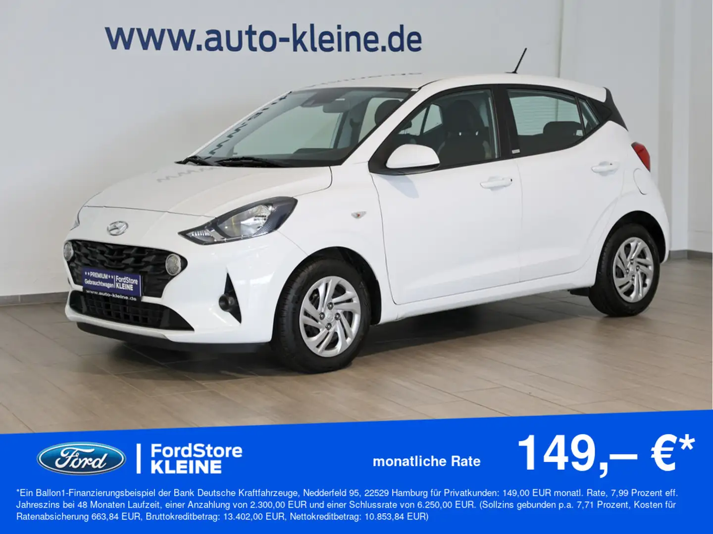 Hyundai i10 Select 1.0l +KLIMA+PDC+BT+SHZ+8-FACH-BERE Weiß - 1