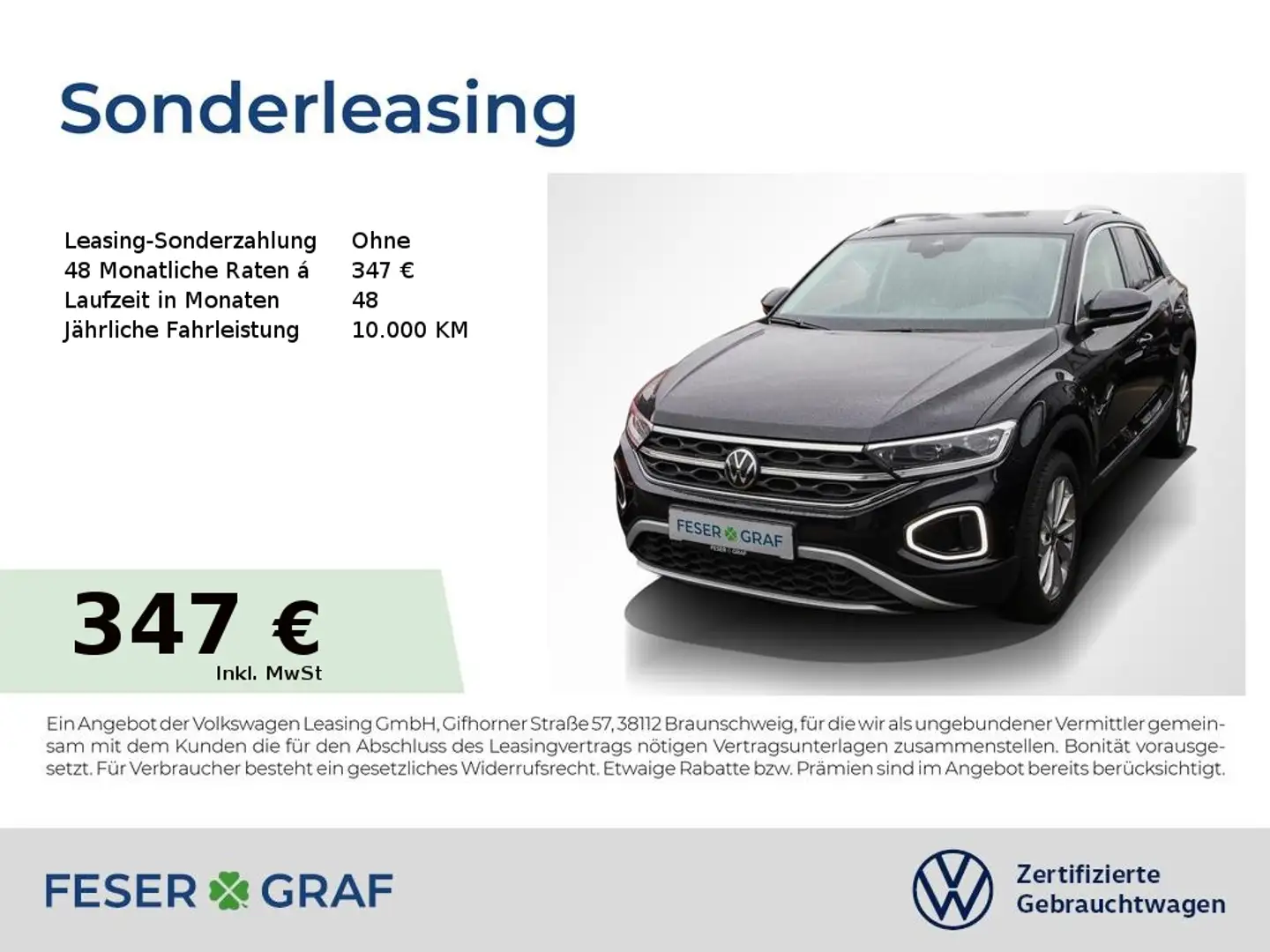 Volkswagen T-Roc Style 1.5 TSI DSG Navi AHK LED DigiCockpit Schwarz - 1
