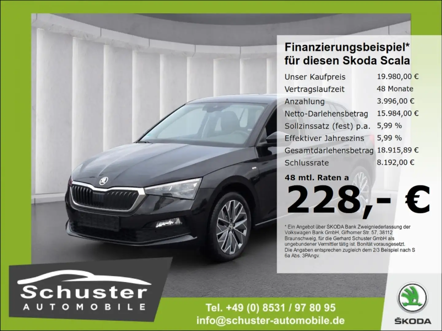Skoda Scala TOUR 1.0TSI*DSG Voll-LED ACC R-Kam Keyless Schwarz - 1