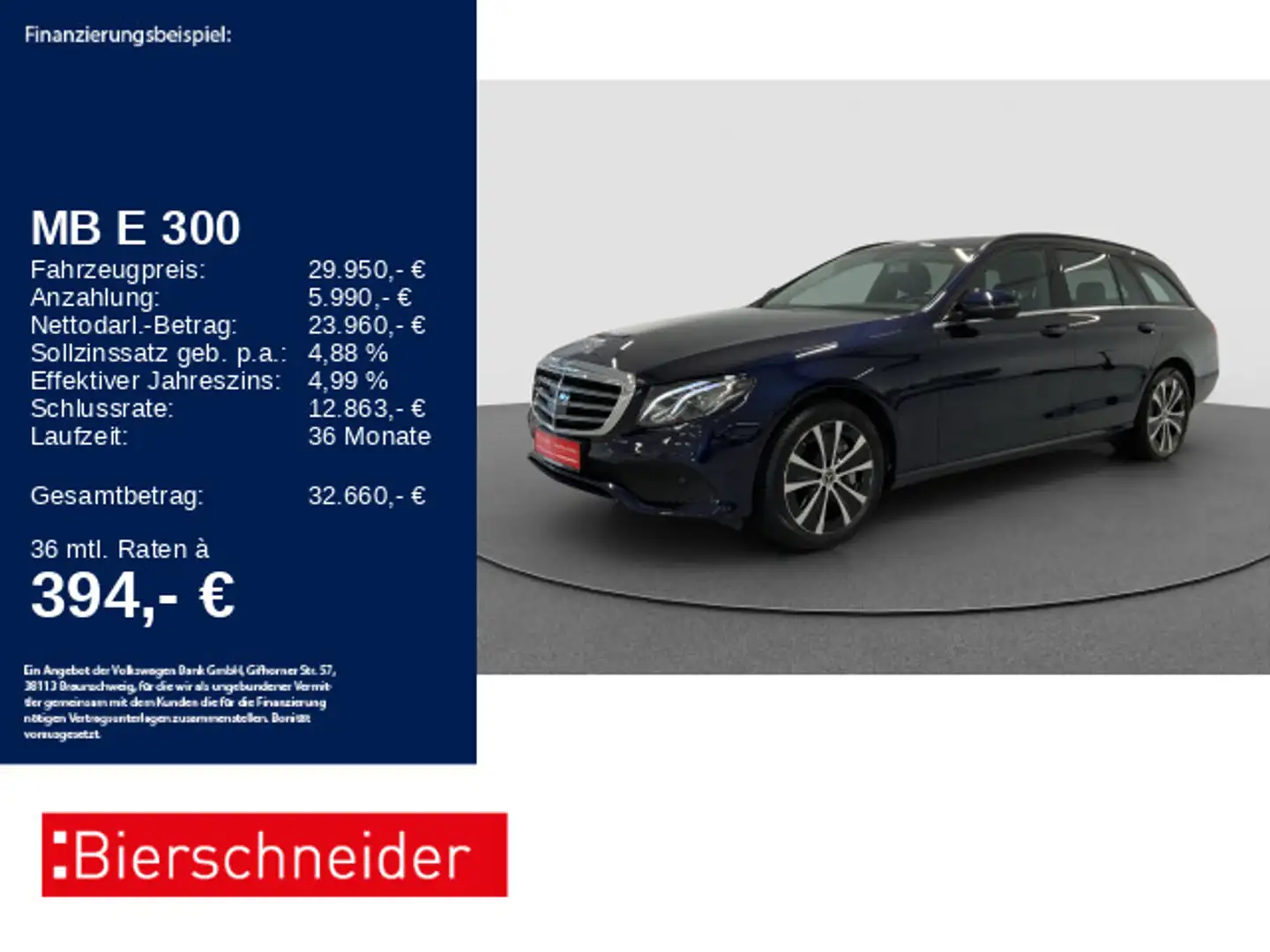 Mercedes-Benz E 300 de T AHK LED NAVI CAM Blau - 1