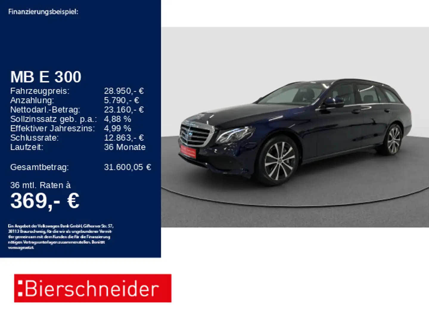 Mercedes-Benz E 300 de T AHK LED NAVI CAM Blau - 1