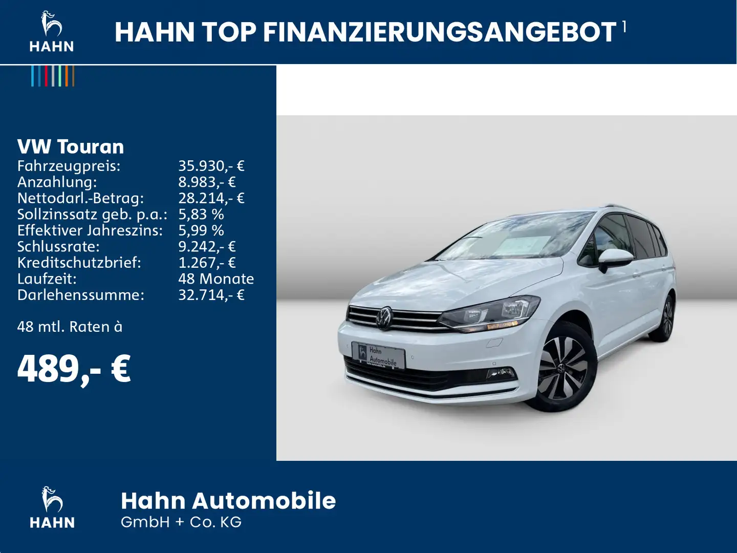 Volkswagen Touran 1.5TSI DSG Move 7-Sitze Navi ACC SHZ PDC Weiß - 2