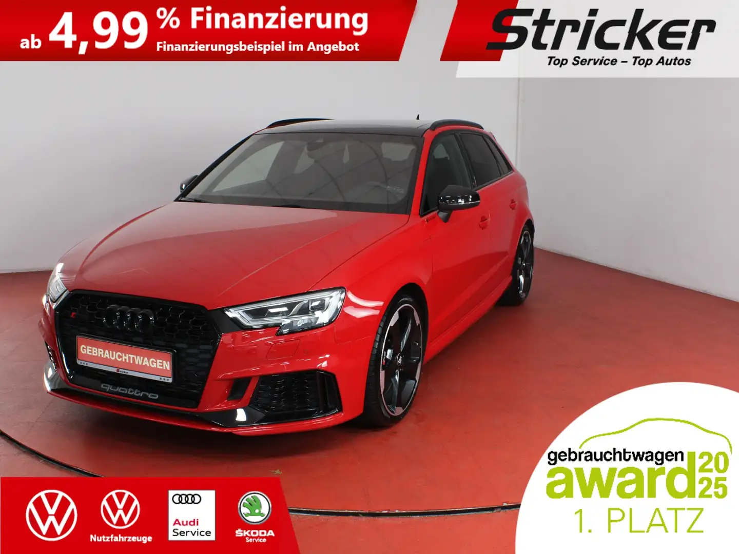 Audi RS3 Sportback 2.5 TFSI quattro 522,-ohne Anzahlung Ka Rot - 1