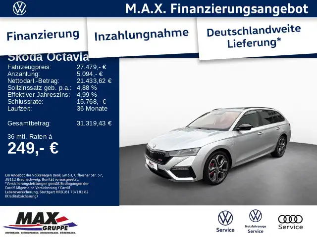 Skoda Octavia Combi RS iV 1.4 eTSI MATRIX+PANO+HUD+NAV